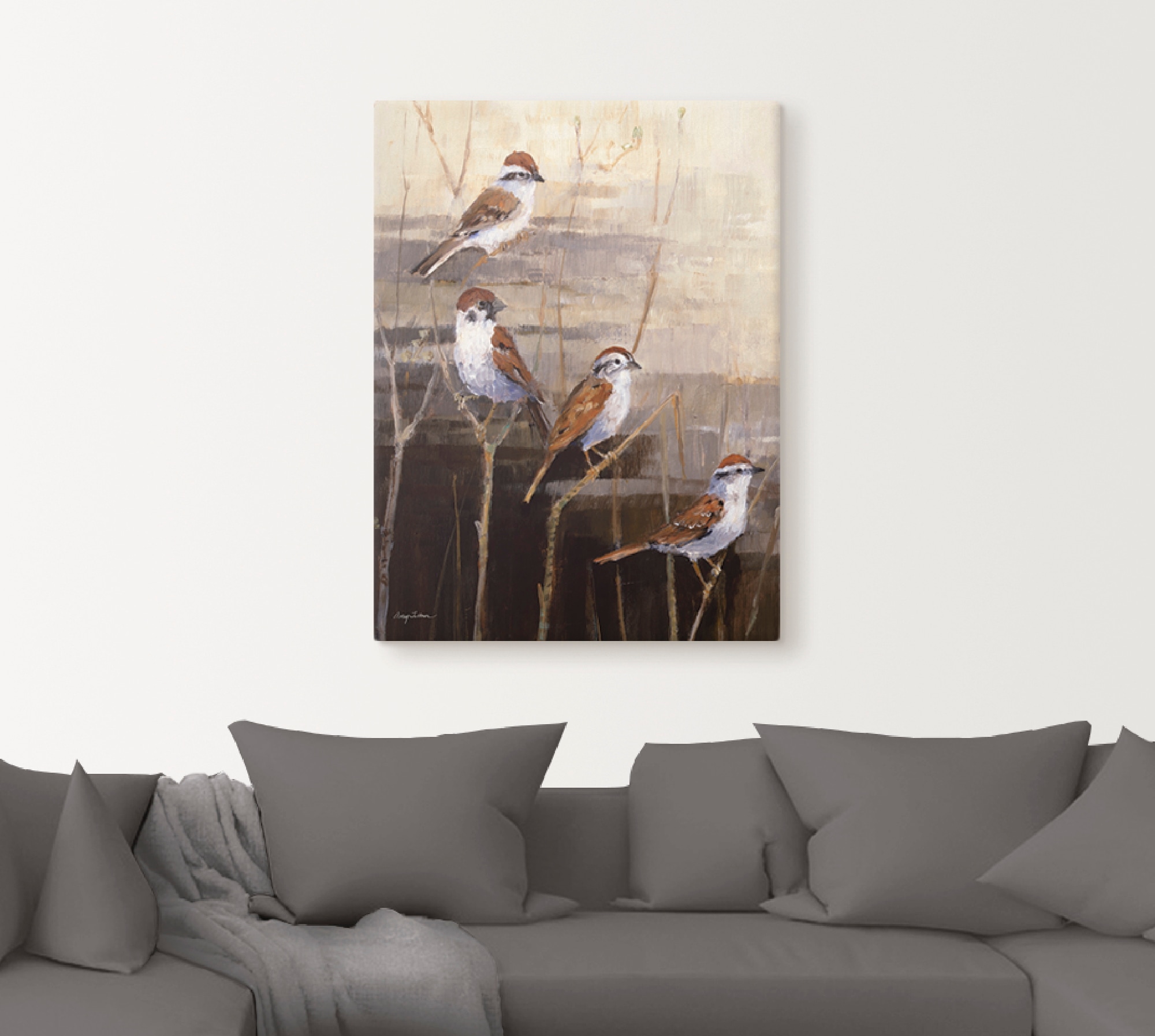 Artland Leinwandbild »Abend Heiligtum II« Vögel 1 Stk. tlg. auf Holzrahmen gespannt