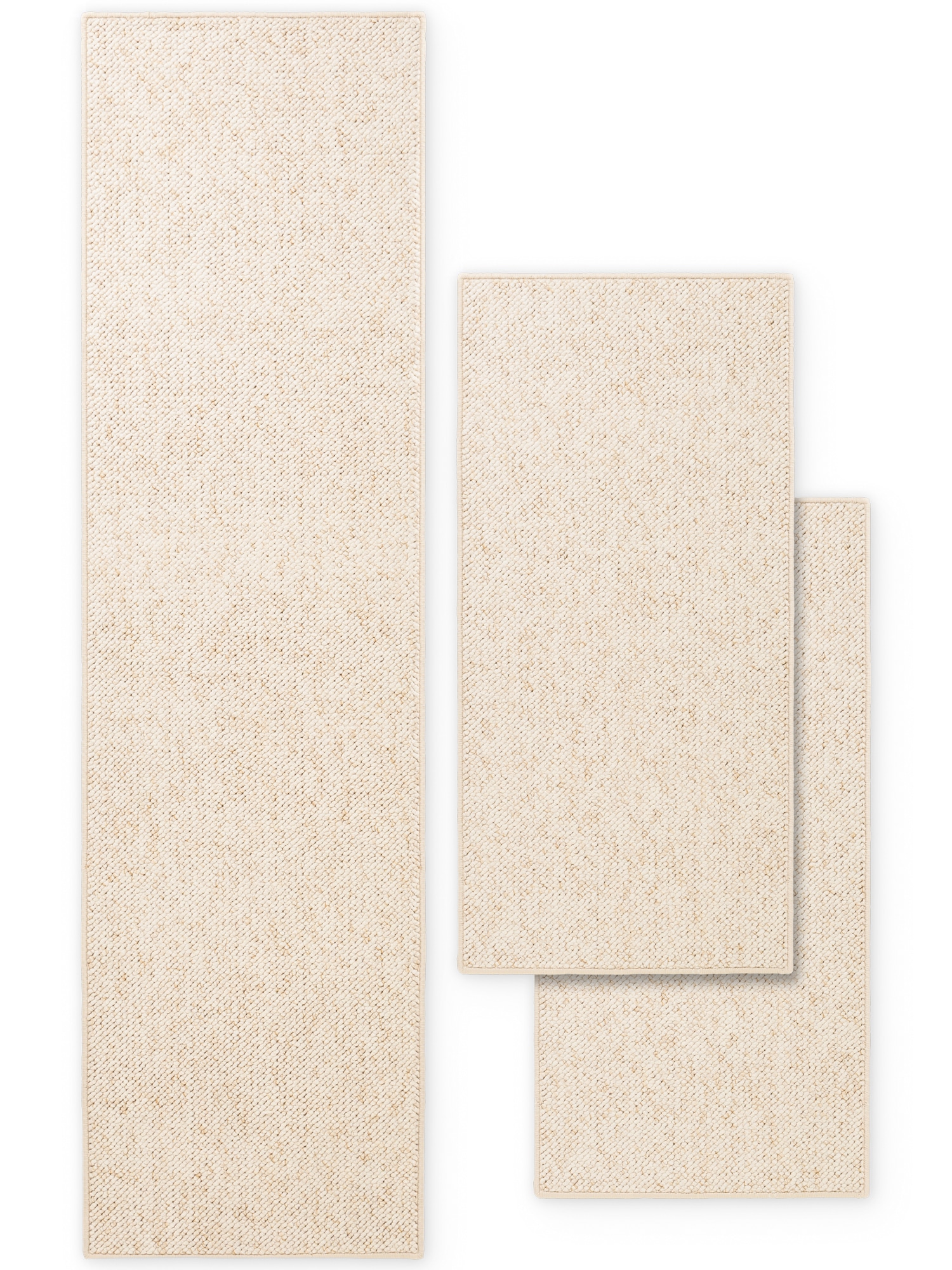 HANSE Home Bordure de lit »Wolly 2« Höhe 12 mm 3 cuis tlg. tapis de lit, set de 3 coureurs, uni, poils courts, coureur de lit