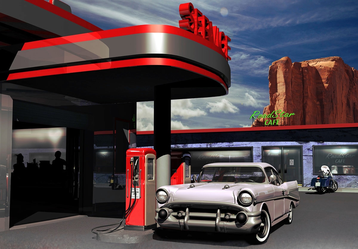 Papermoon Papier peint photo »Tankstelle«
