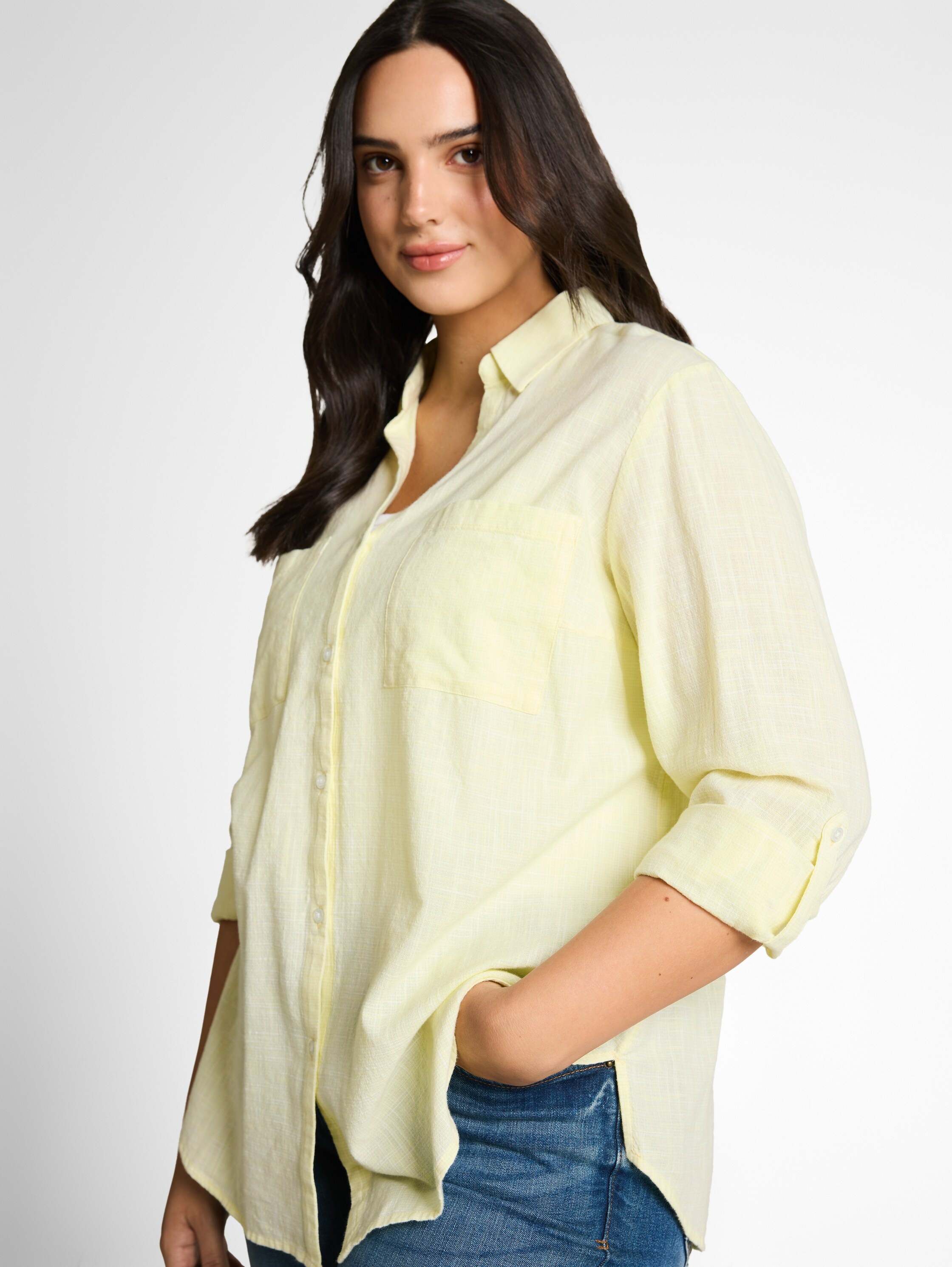 TOM TAILOR PLUS Chemisier à chemise »TTP Blouse« avec poches poitrine appliquées