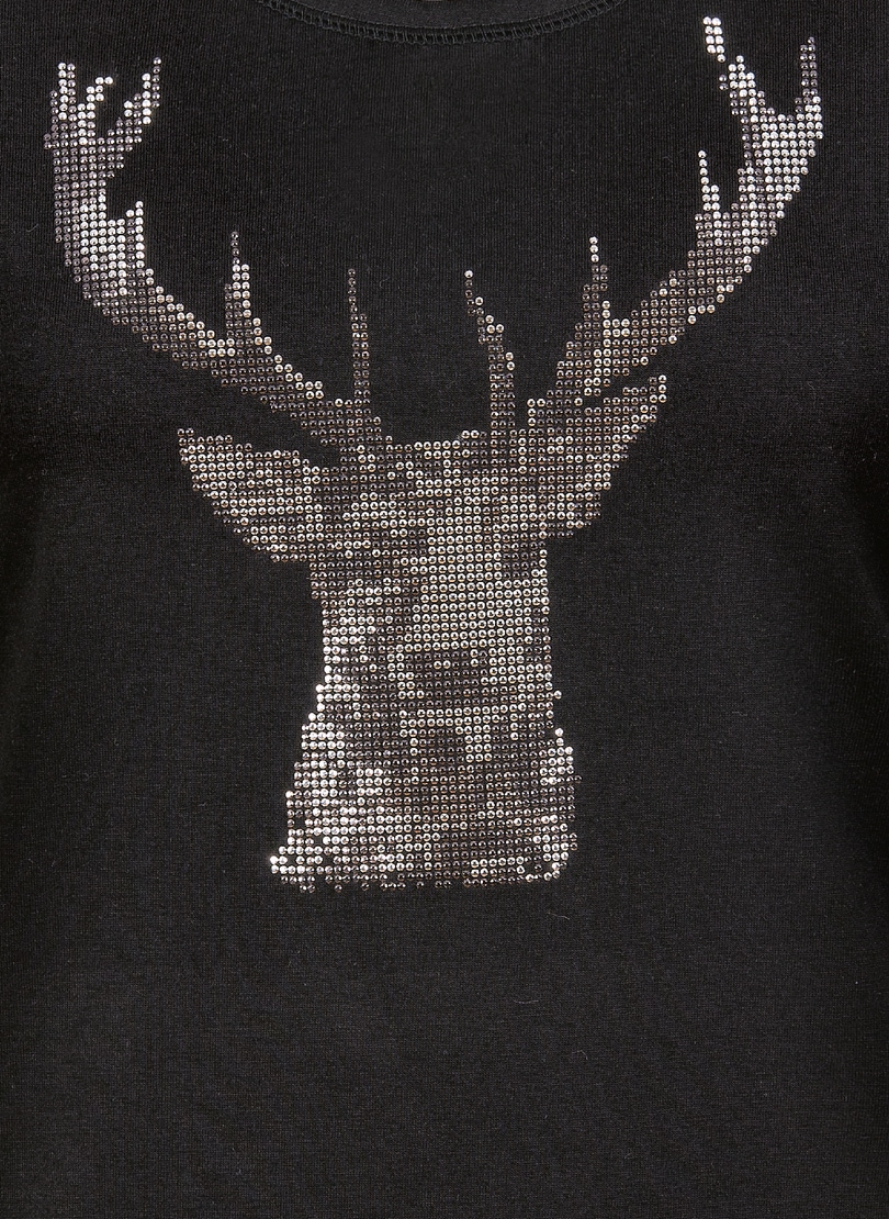 Trigema T-Shirt »TRIGEMA T-Shirt Glitzer-Hirsch« 1 Stk.