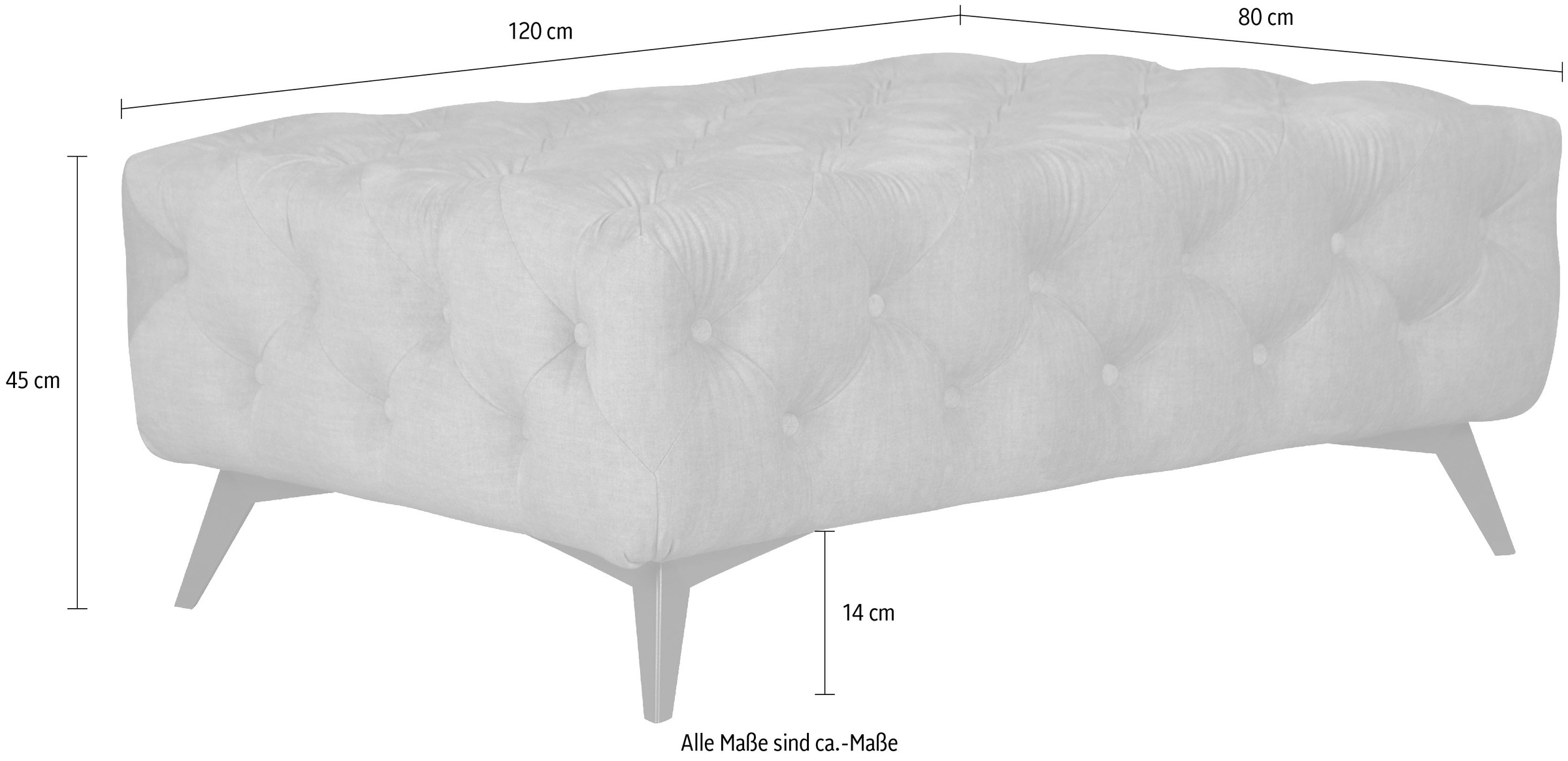 Home affaire Tabouret rembourré »Glynis« aufwändige Knopfheftung, moderne Chesterfield Optik, Fussfarbe wählbar