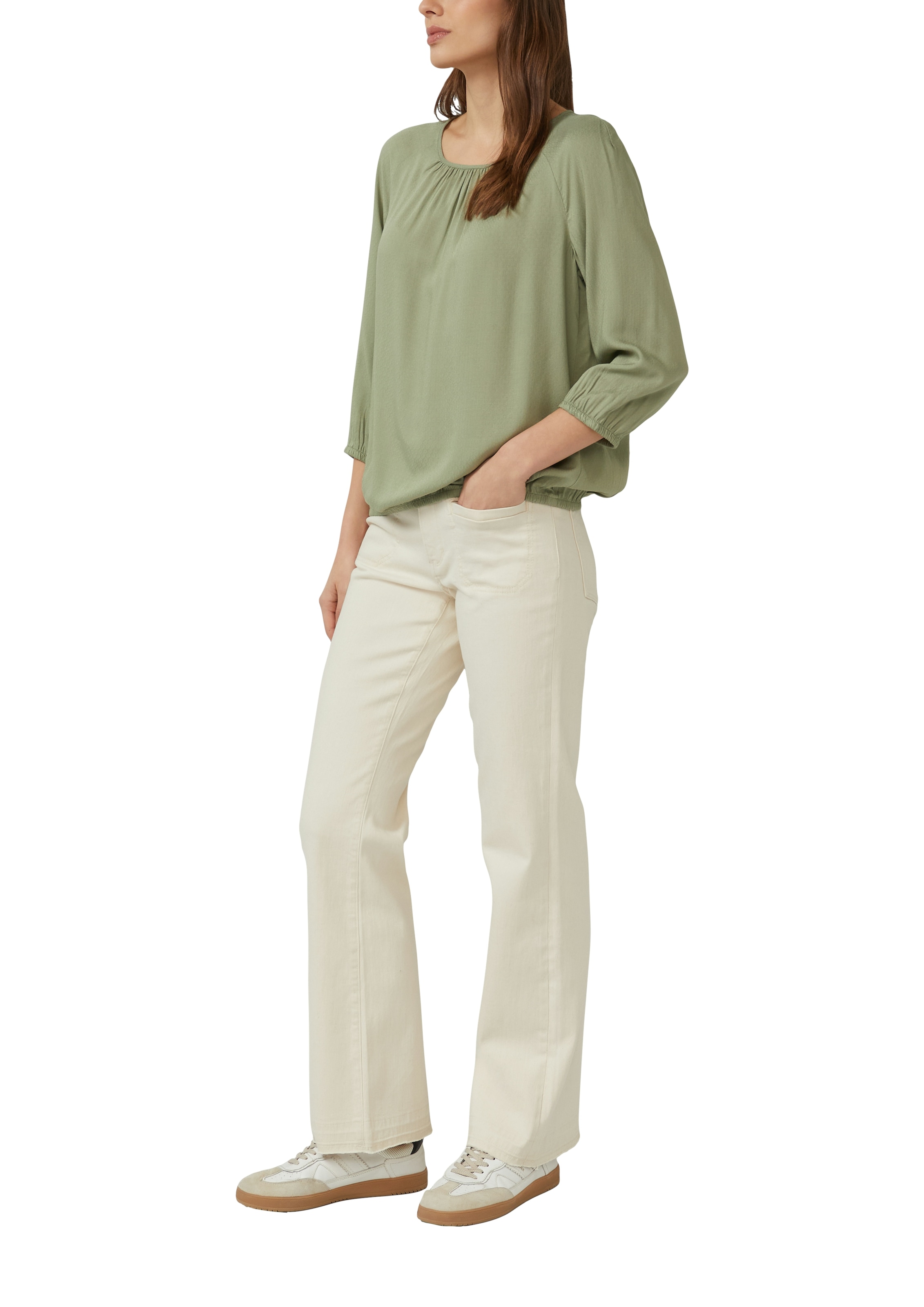 s.Oliver Blouse à enfiler mit elstsichem Bund und aus reiner Viskose