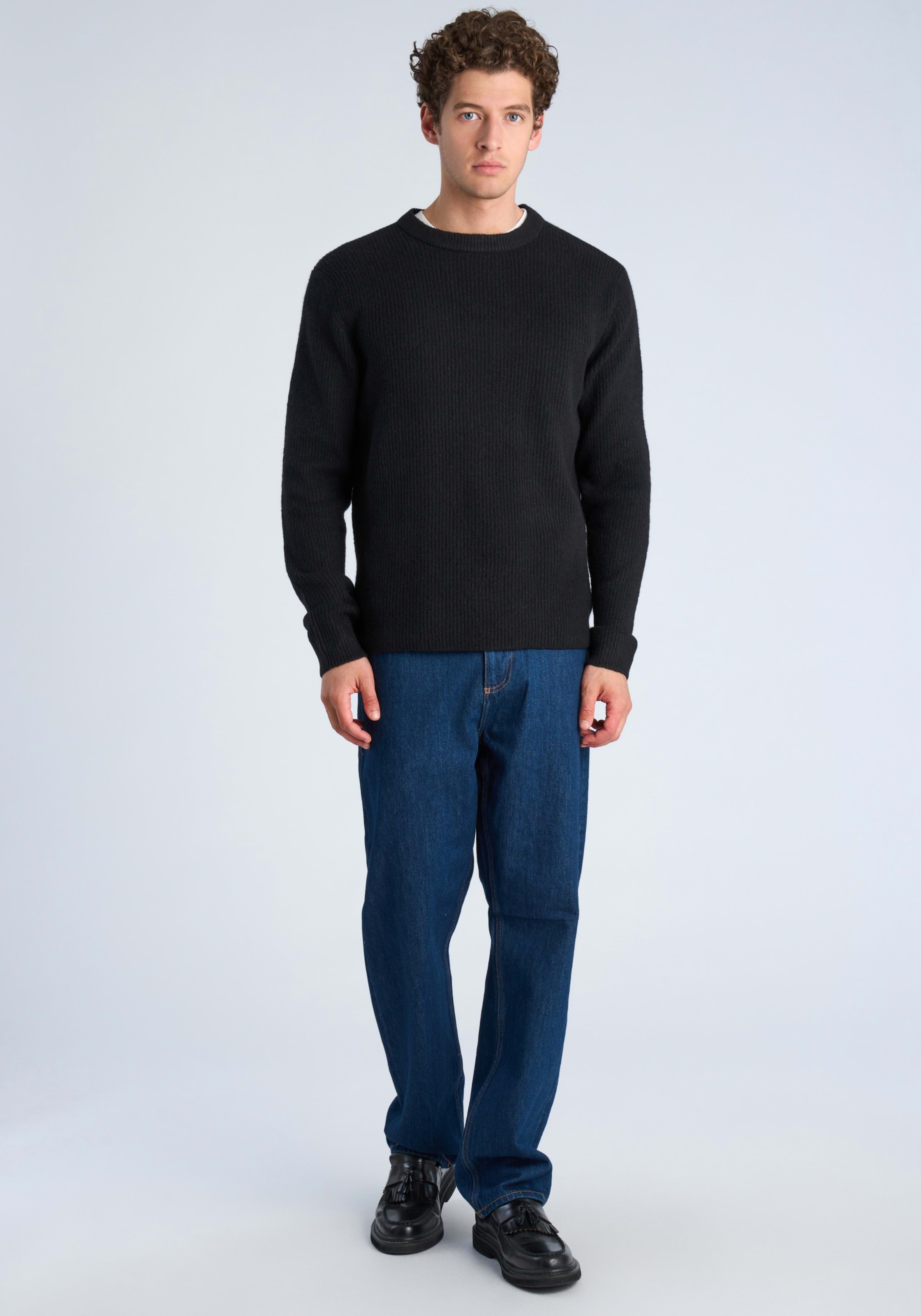 LINDBERGH Pull en tricot Winterpullover mit Wolle und Stretch / Meliert