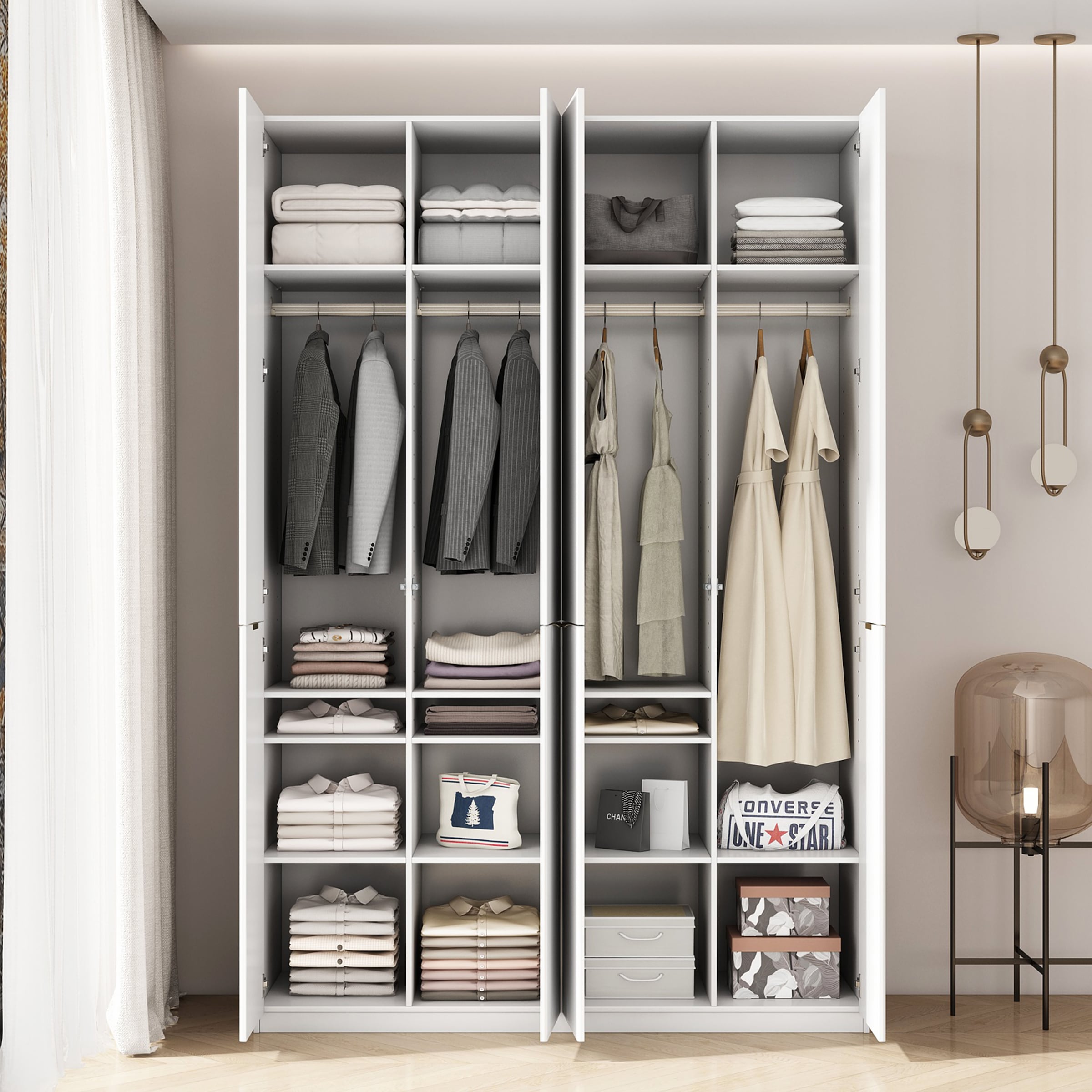 GOODproduct Kleiderschrank »Jorella Schlafzimmerschrank Garderobe mit Softclose« eleganter Schlafzimmerschrank Rillendesign Trend Breite 161cm