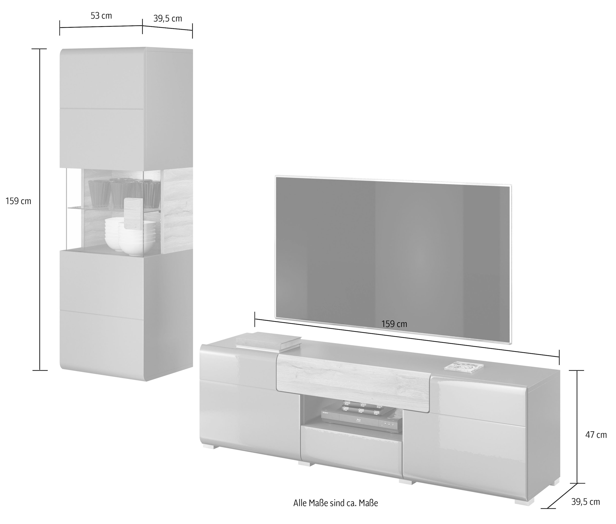 GOODproduct Meuble mural »Toledo« 2 cuis tlg.