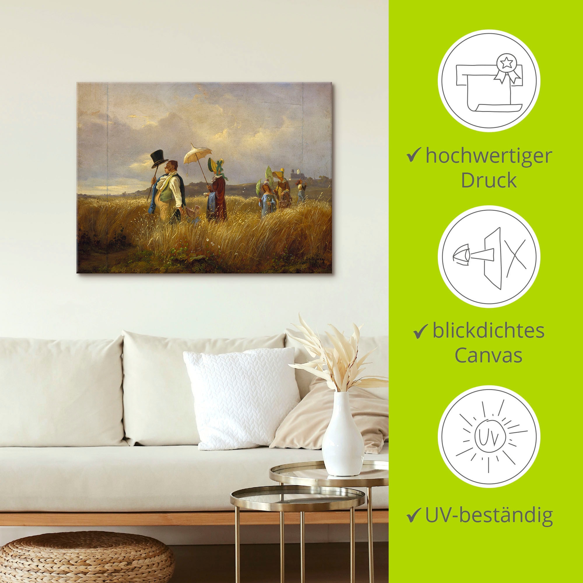 Artland Leinwandbild »Der Sonntagsspaziergang. 1841« Gruppen & Familien 1 Stk. tlg. auf Holzrahmen gespannt