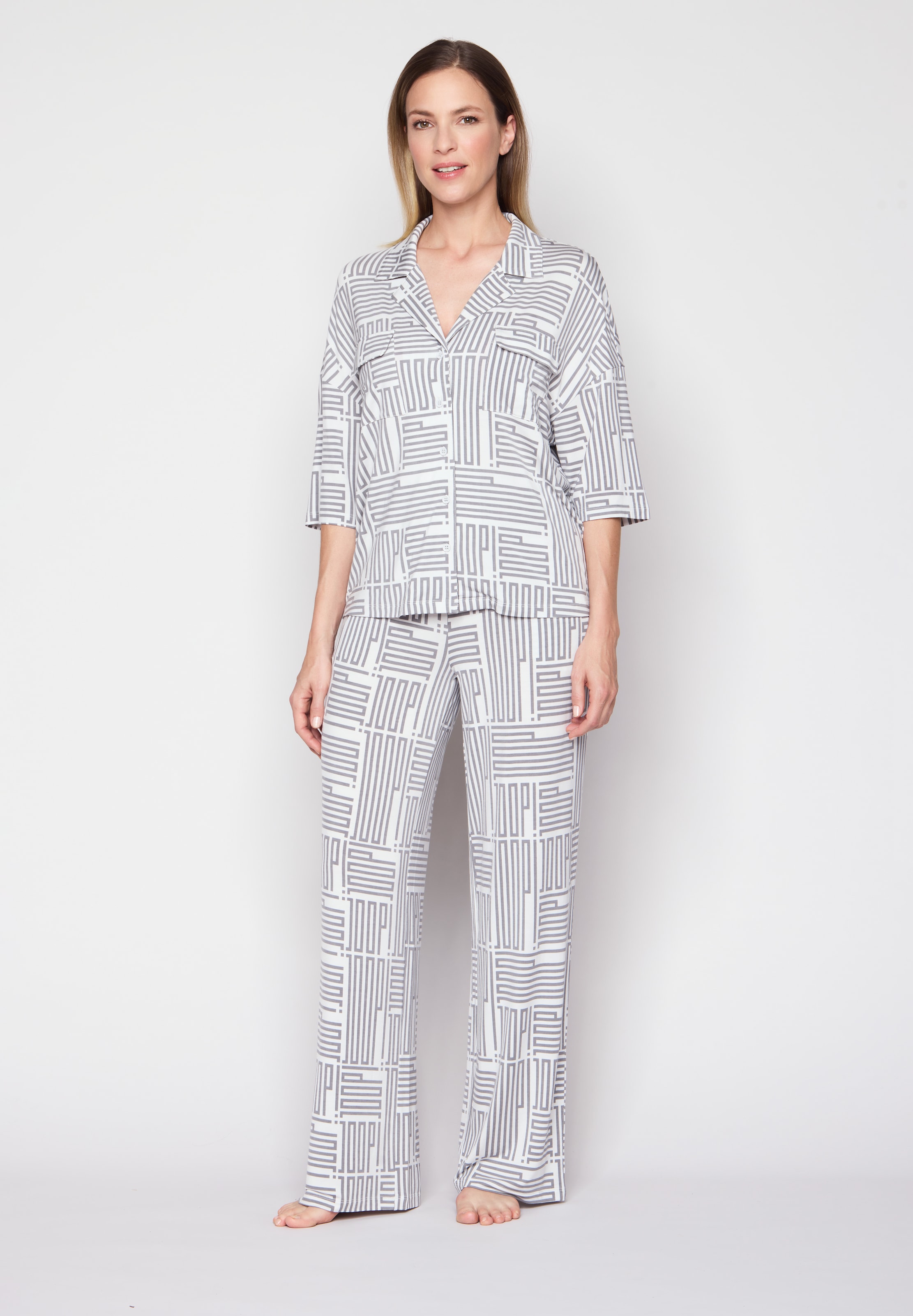 JOOP! Pantalon lounge  mit allover Wording, bequem und weich, seitliche Taschen