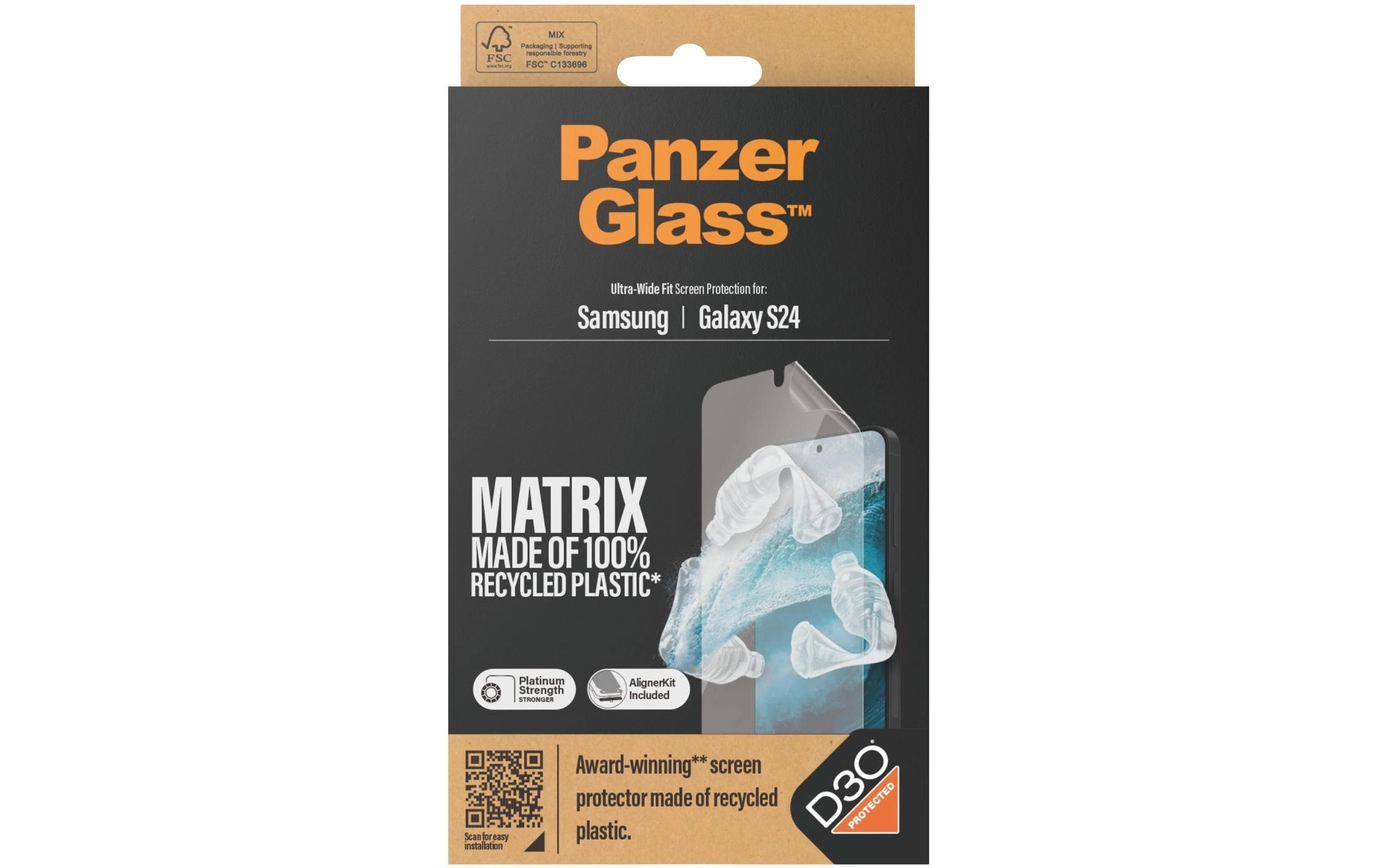 PanzerGlass Displayschutzglas »Ultra Wide Fit D3O PET Galaxy S24« für Galaxy S24 1 Stk. tlg.