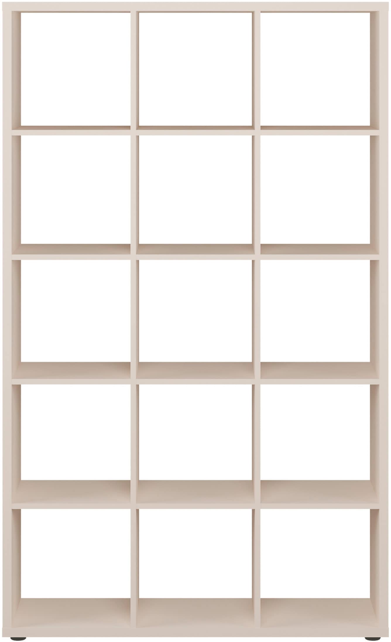 FORTE Étagère sur pied »Mauro, Raumteiler, sorgt für Stil und Ordnung« L/H/P env. 107/176/32 cm,  5 compartiments, chaque compartiment supporte jusqu’à 5 kg, taille compartiment 33x33cm