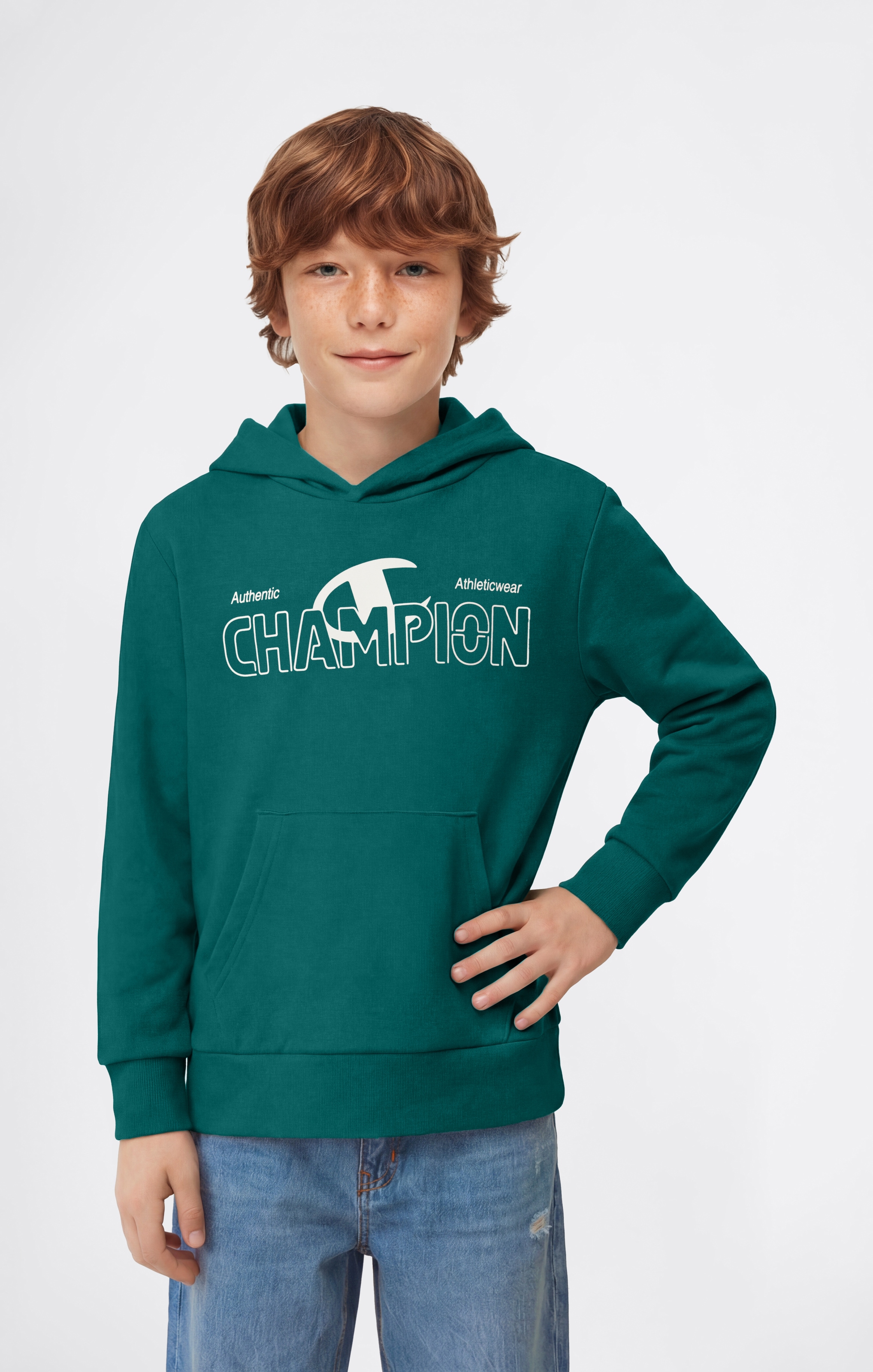 Champion Kapuzensweatshirt »Graphic Terry Hoodie«, mit Kapuze, für Kinder, bequeme Passform
