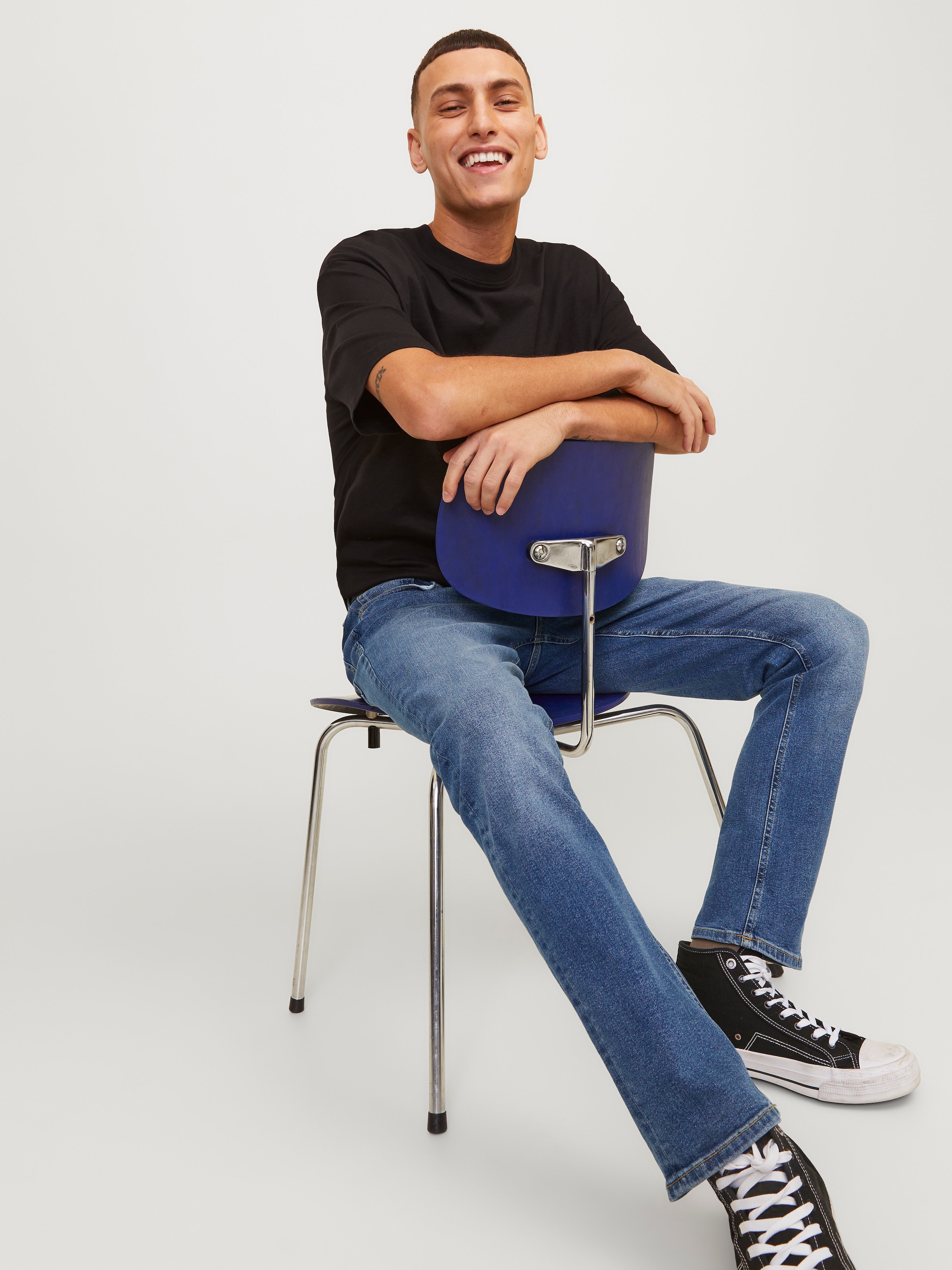 Jack & Jones Slim-fit-Jeans »JJIGLENN Jeans mit schmaler Beinform und Stretch für Komfort«, Denim/Jeans, modisch, slim fit, Baumwollmischung
