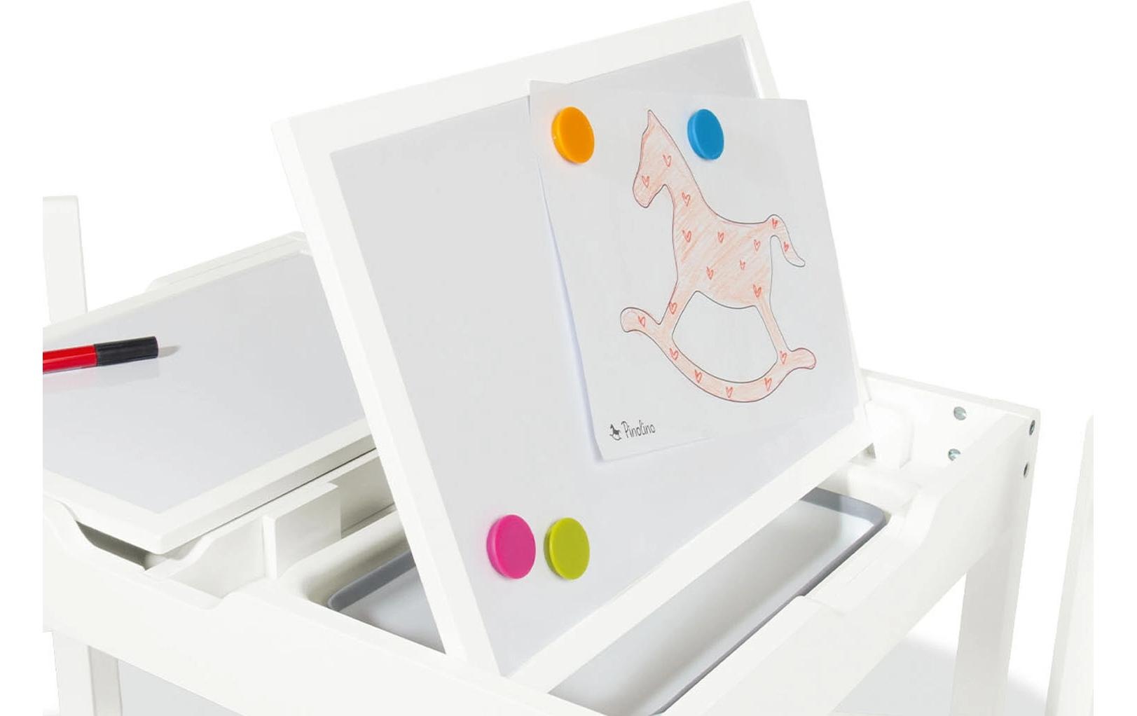   Plateau de table »Tischplatten-Set mit Magnettafel und Tafellack« Ensemble, 2 cuis tlg. Pour groupe de sièges enfant Linnea, blanc,