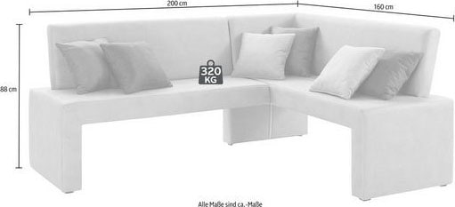 Home affaire Eckbank »Barcelona« In verschiedenen Stoffen und Farben