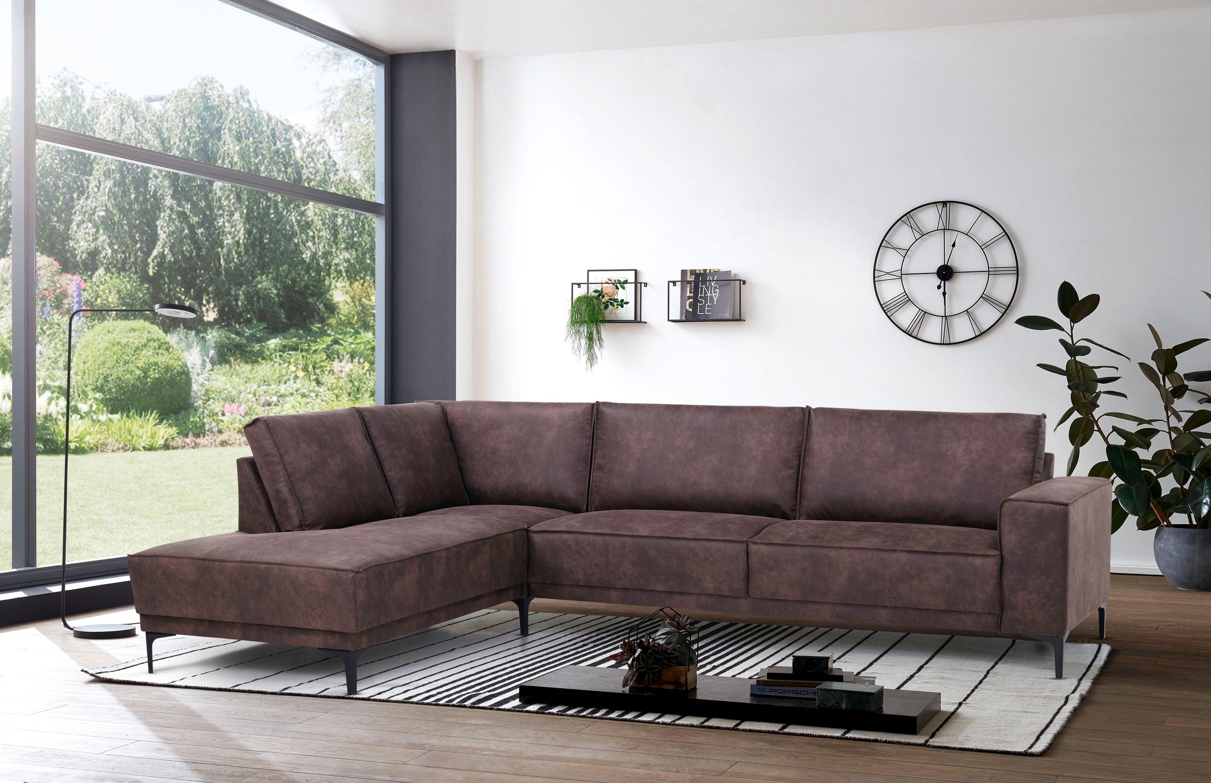GOODproduct Ecksofa »OLAND Luxus-Microfaser L-Form, B: 289 cm, Skandi-Design« Struktur, Flachgewebe, Luxus-Microfaser, Boucle