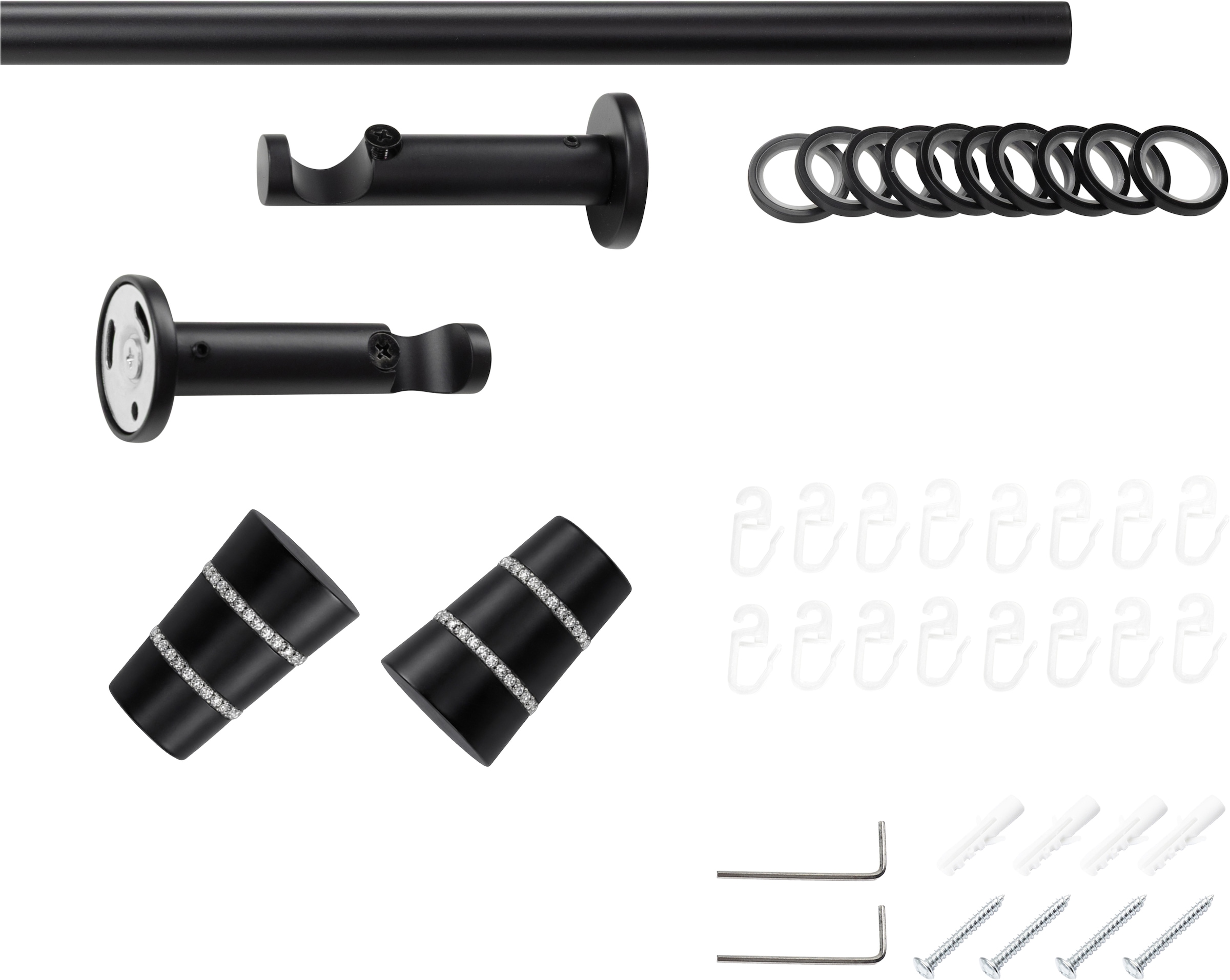 SN DECO GROUP Gardinenstange Ø 19 mm 1 läufig-läufig Fixmass;kürzbar