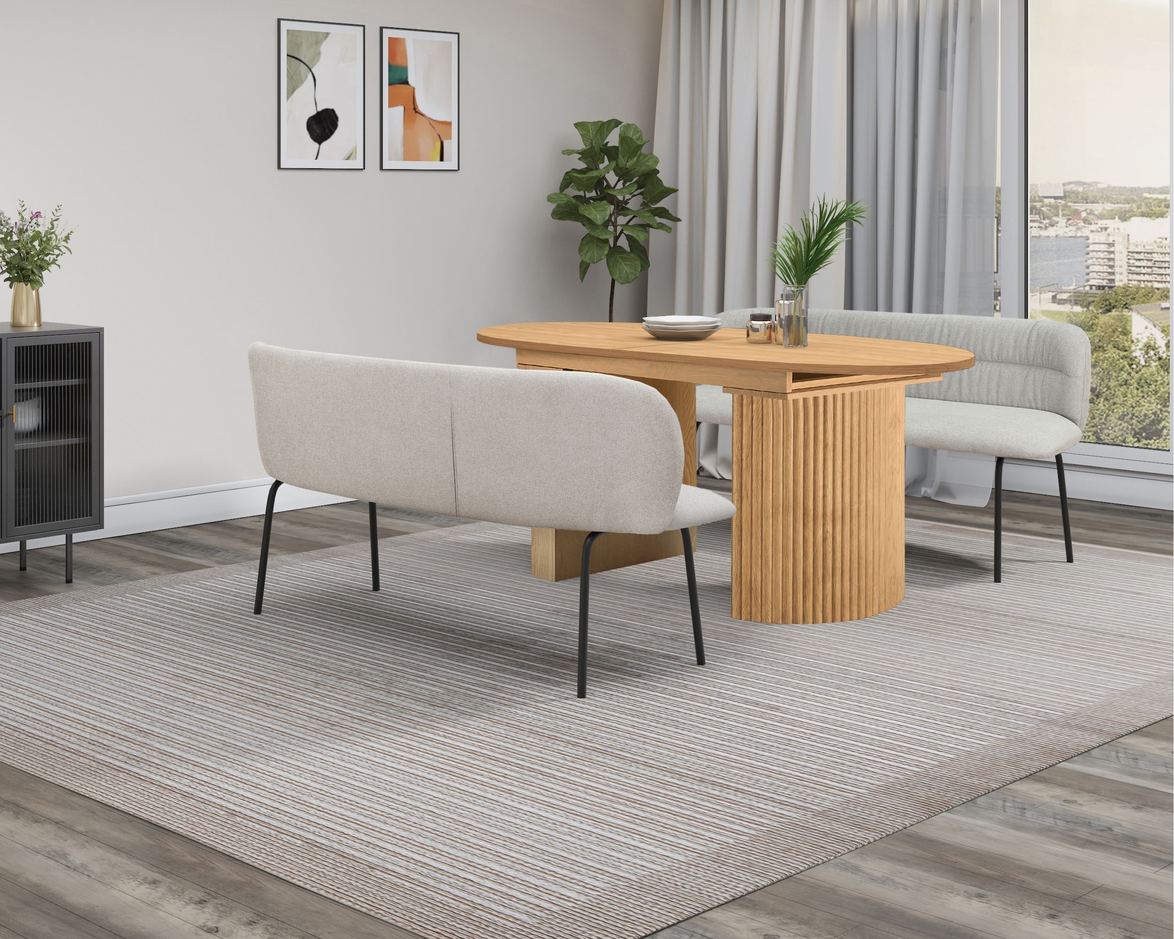 GOODproduct Esstisch »Gartempe« ausziehbar 160-210 cm, Synchronauszug, inkl Einlegeplatte, Breite 90cm