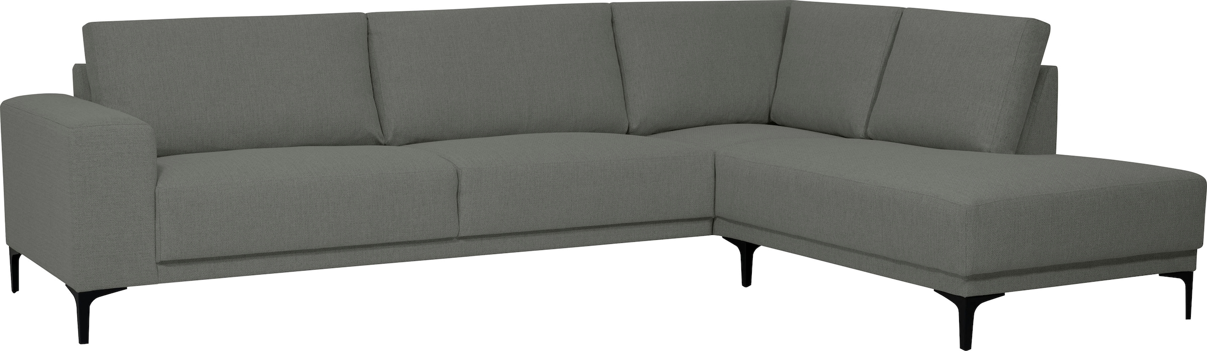 GOODproduct Ecksofa »Xander, L-Form« Breite 289 cm, Webstoff, Soft-Touch Chenille, schwarze Metallfüsse