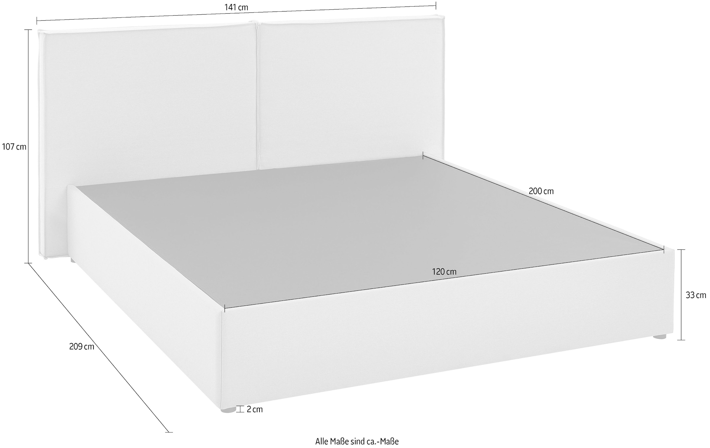 ATLANTIC home collection Boxbett »NIKITA« bodentiefes Bett, wahlweise mit Matratze und Topper