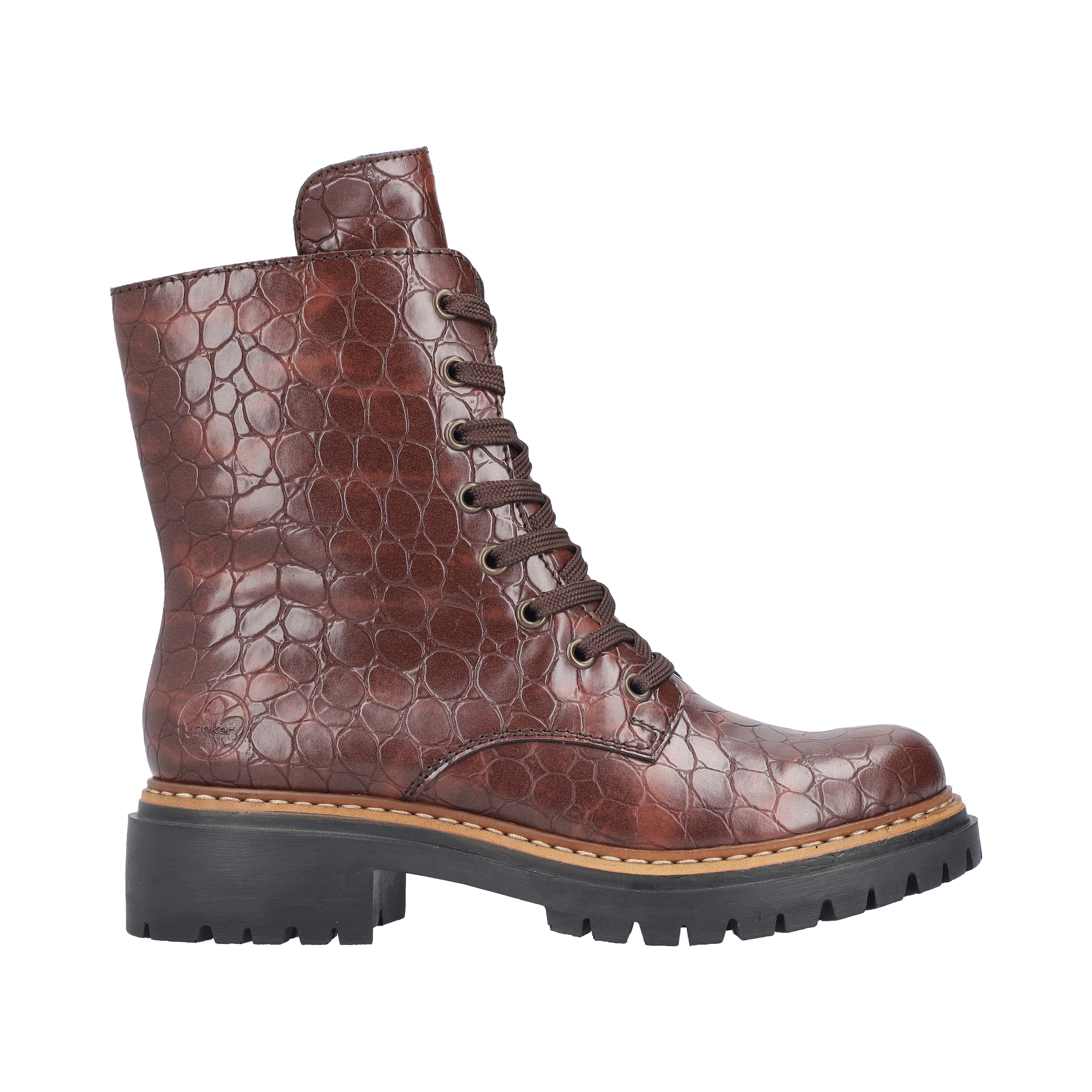 Rieker Bottines à lacets  Schnürstiefelette, Profilsohle, in veganer Verarbeitung