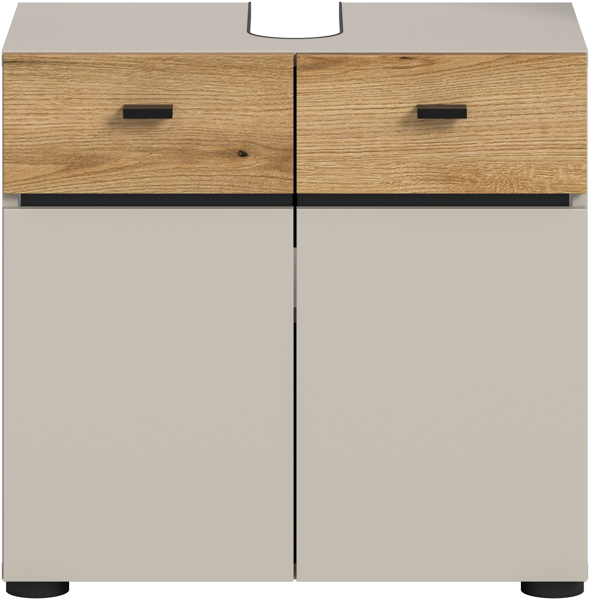 welltime Waschbeckenunterschrank »VANN, Breite 60cm, 2 Türen, 2 Fächer, mit Siphonausschnitt« individuell mit weiteren Artikel der Serie VANN kombinierbar,  Waschtisch, Waschbeckenschrank, Kommode, Schrank, Badezimmer, Bad