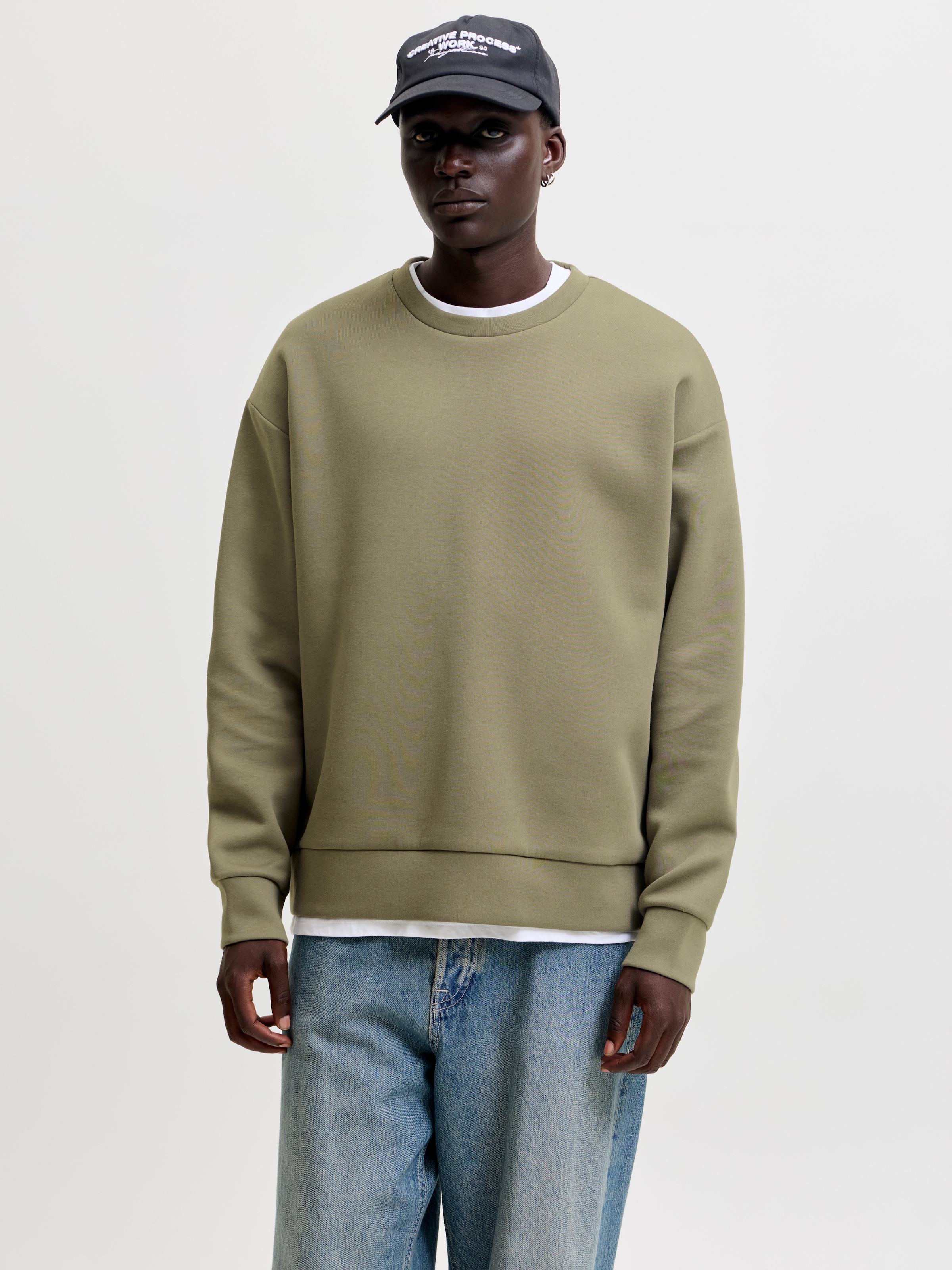 Jack & Jones Sweat-shirt »JJEBARRON SWEAT CREW NECK NOOS«, mélange de matières, coupe ample
