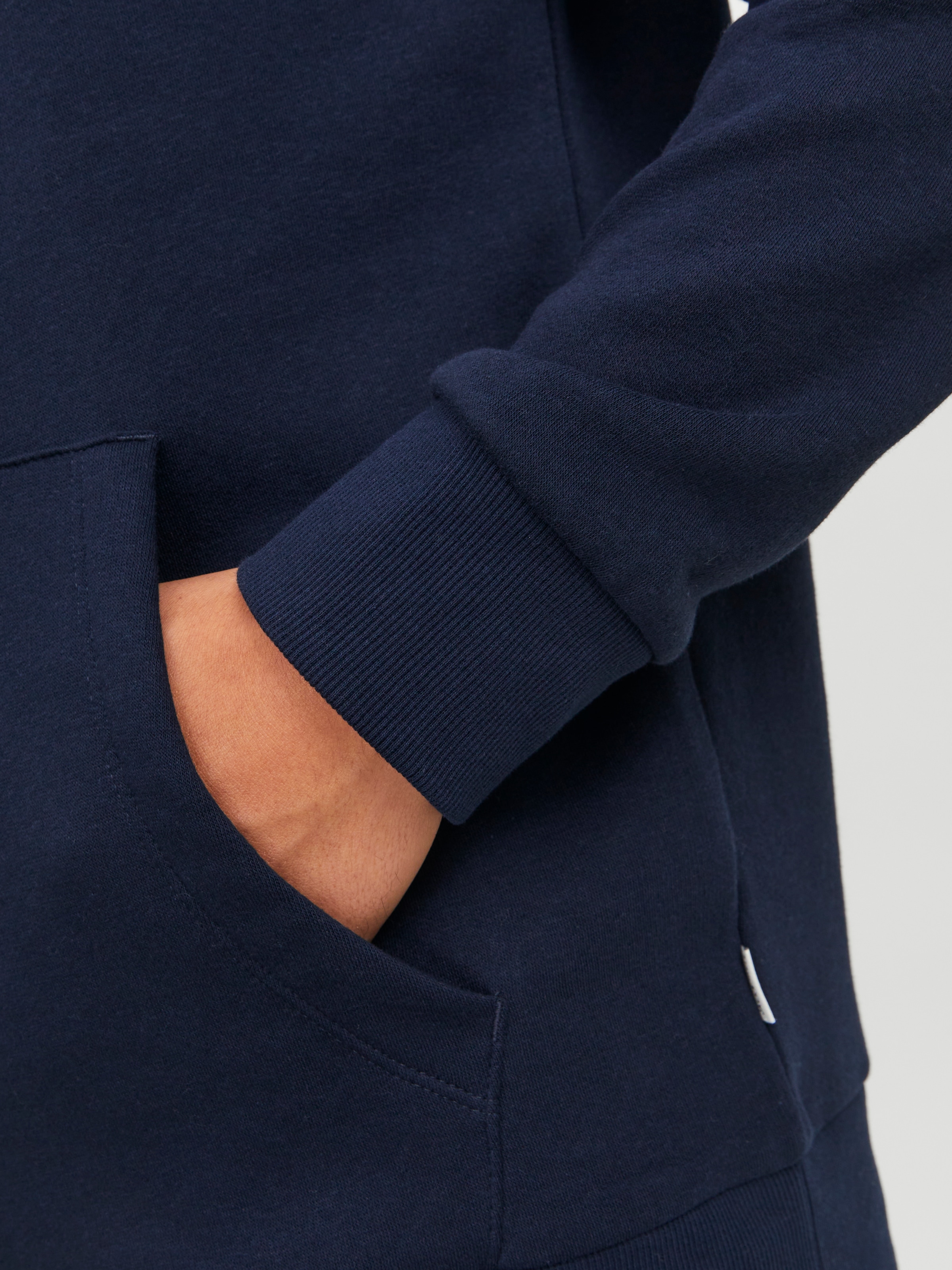 Jack & Jones Sweat à capuche »JJECORP Hoodie mit Logo und hohem Tragekomfort«, bedruckt, casual, regular fit, Baumwollmischung, Rundhals
