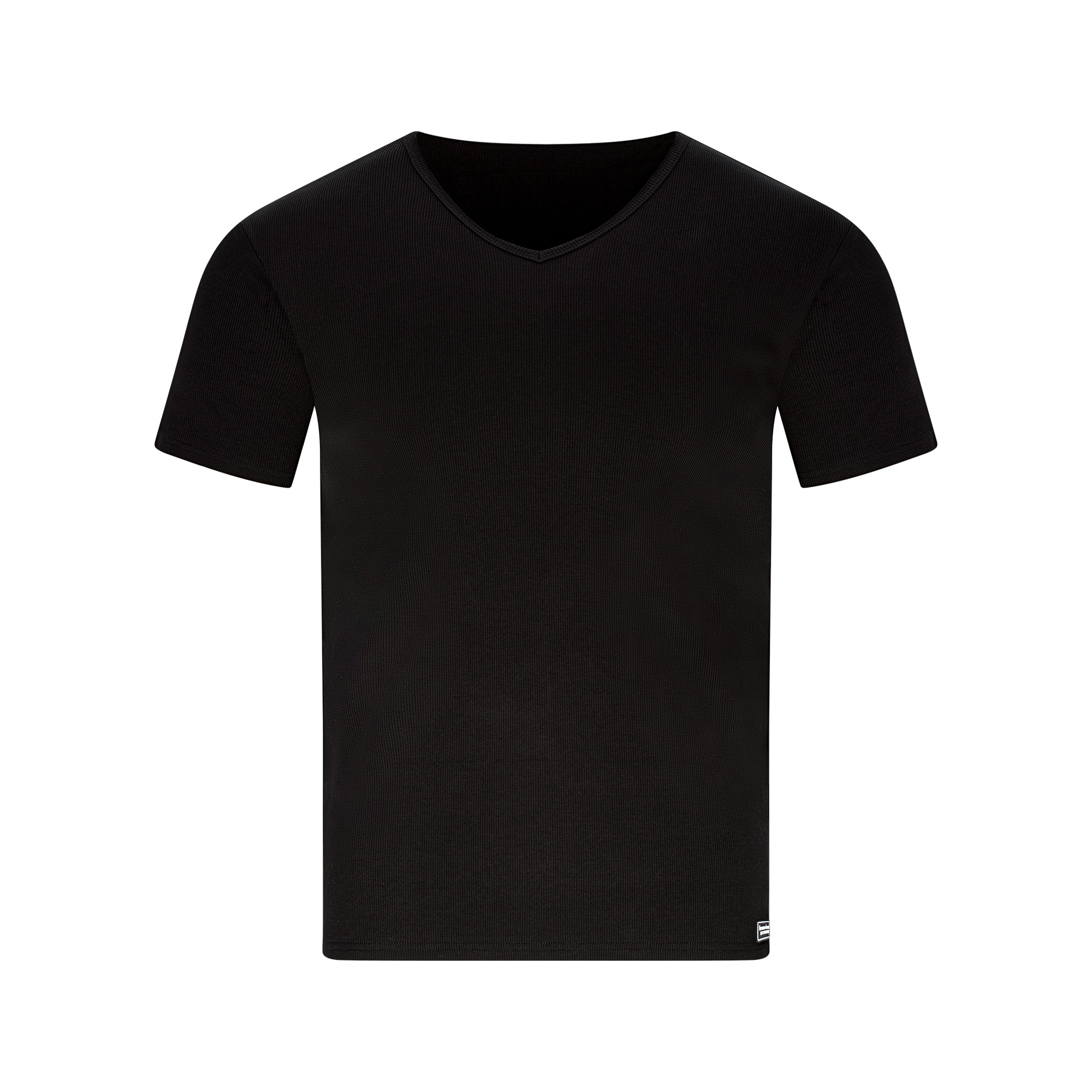Bruno Banani T-shirt en V »FINE RIB« Feinripp, Kurzarm, V-Neck, Cotton-Mix