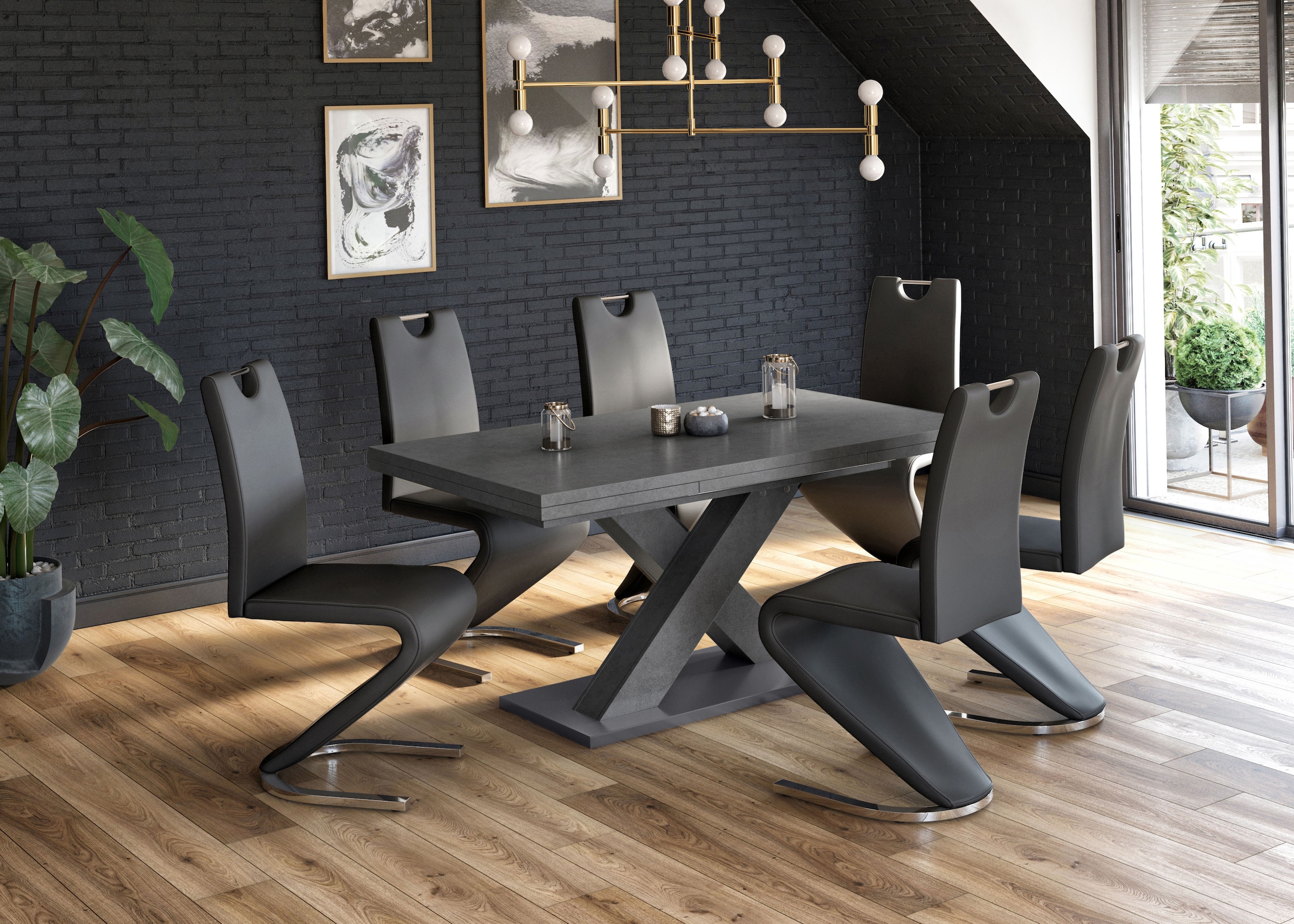 Mäusbacher Esstisch »Komfort Tisch TOPSELLER!« OTTOs Choice,  Mäusbacher Esstisch mit X Gestell und Bodenplatte. Breite 160-260