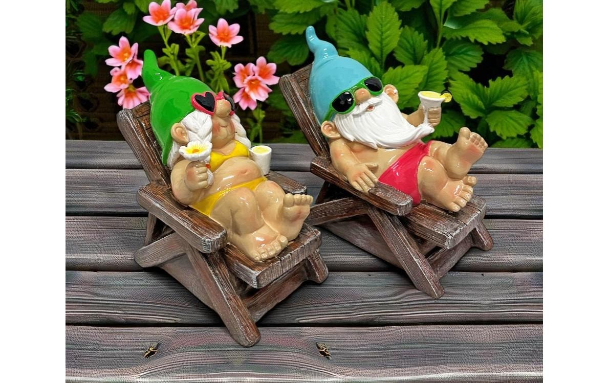   Nain de jardin »Dameco auf Liegestuhl 2-er Set,11 x 19 x 17 cm«