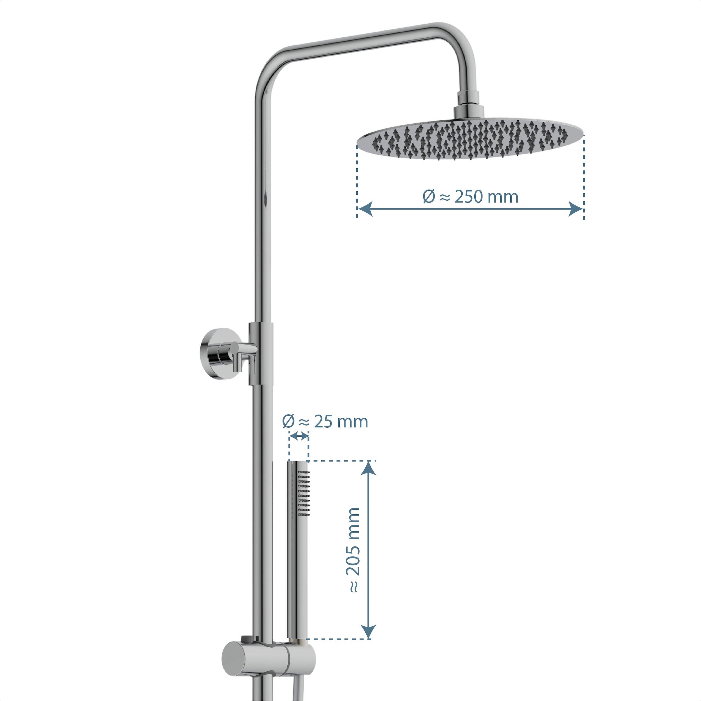 Schütte Brausegarnitur »AQUADUCT« höhenverstellbar 80-120 cm, Antikalk, wassersparend