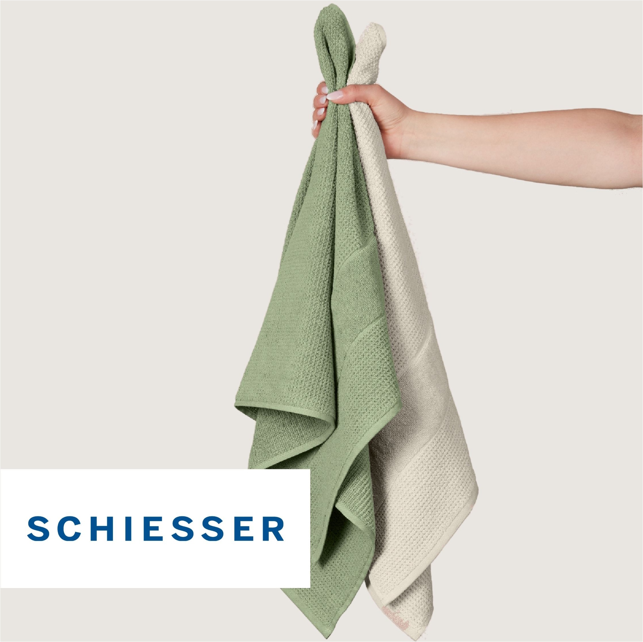 Schiesser Serviettes de douche »Turin aus 100% Baumwolle in dezenter Reiskornoptik« MADE IN GREEN by OEKO-TEX®