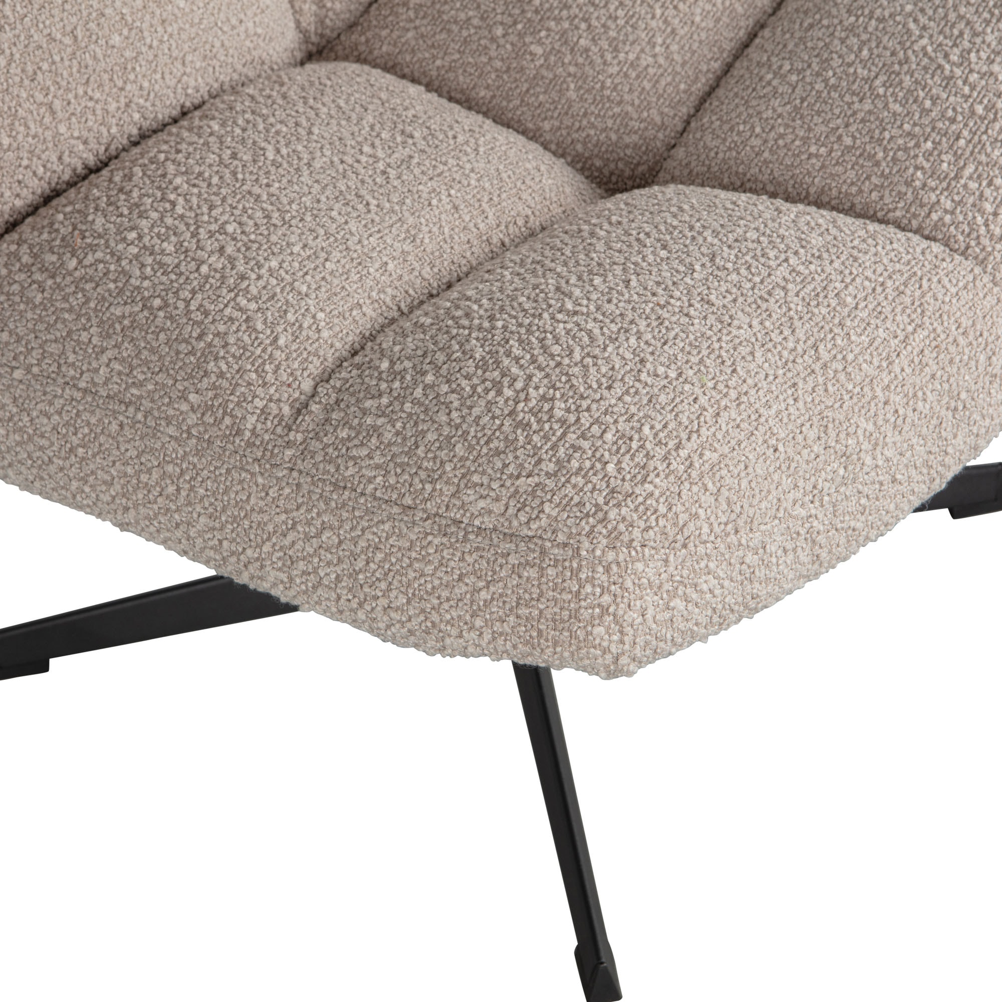 WOOOD Fauteuil pivotant »Vinny Bouclé-Bezug mit Drehmechanismus H 80 x B 75 x T 75 cm« capacité de charge 120 kg, rembourrage en mousse de polyuréthane, structure métallique