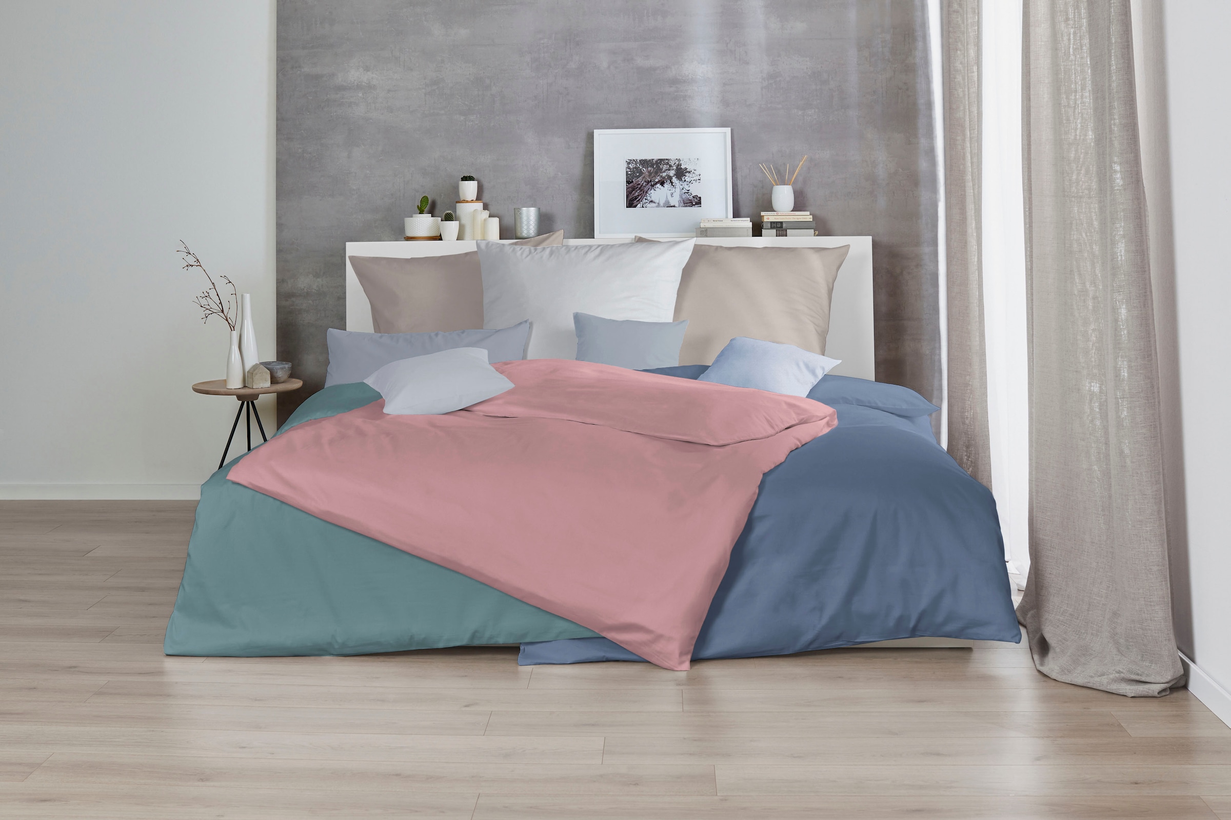 Primera Bettwäsche »Uni Baumwolle« 2 Stk. tlg. im modernen Uni-Look