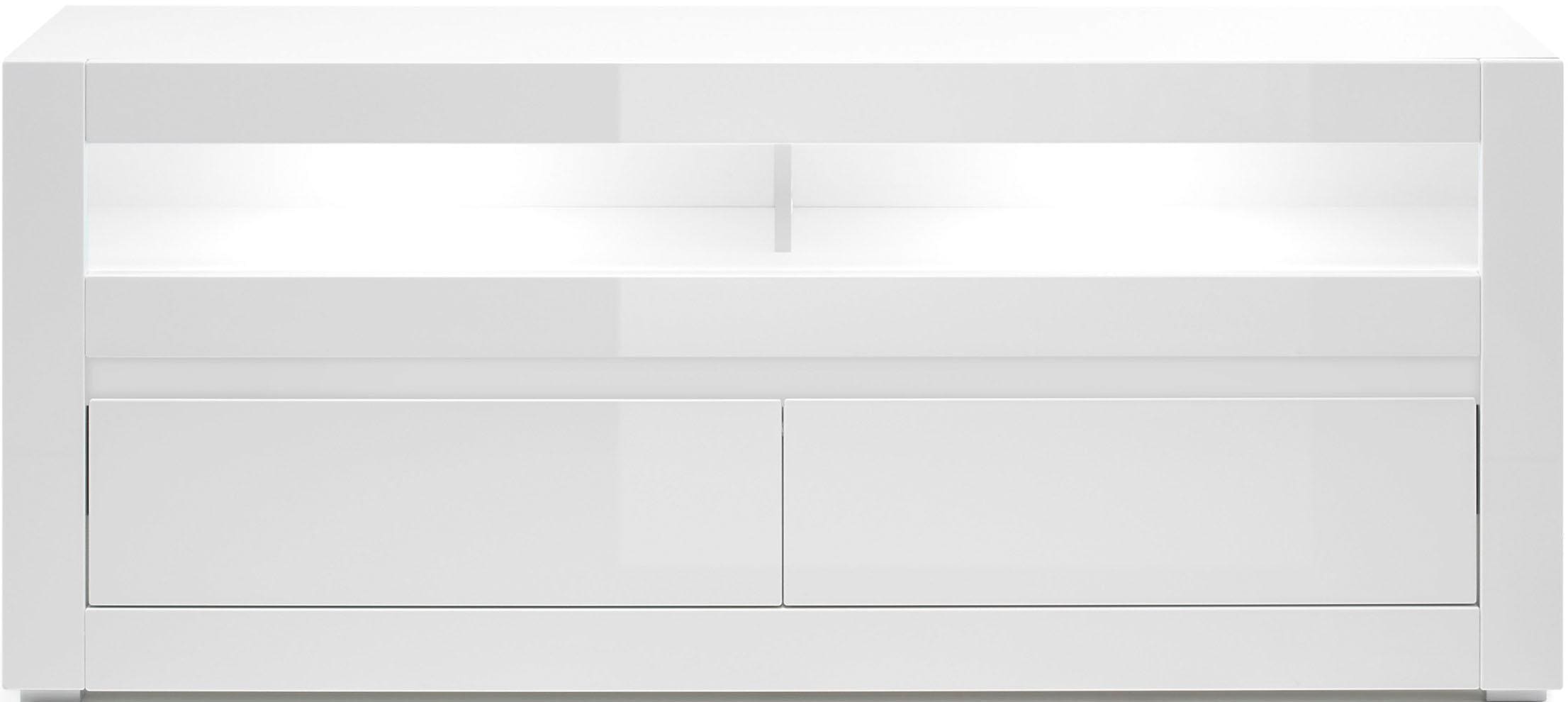 Home affaire Table basse »Carat« Breite 150 cm, wird mit 2 Leisten geliefert (weiss und grau)