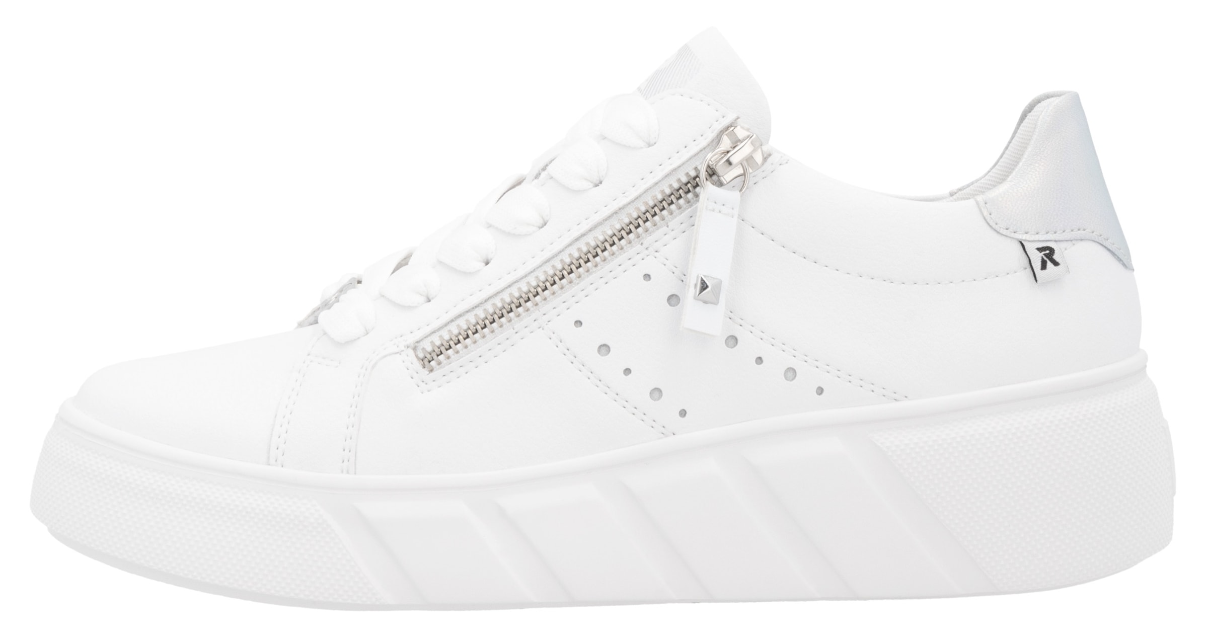 RIEKER Sport Baskets à plateforme  , Freizeitschuh, Halbschuh, Schnürschuh mit seitlicher Perforation