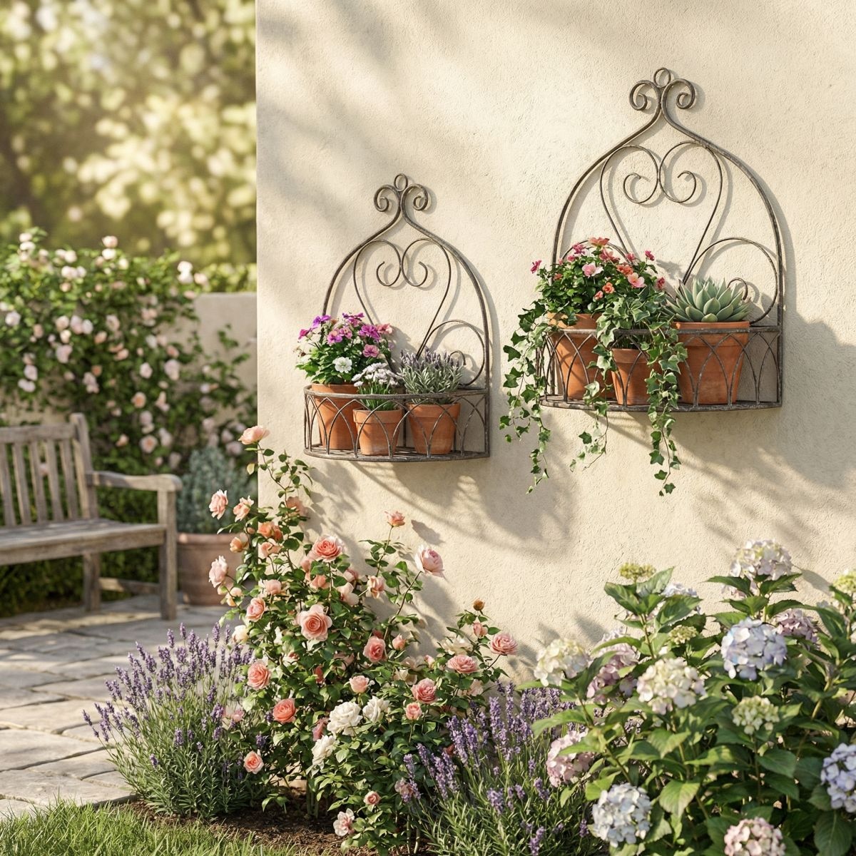 Ambiente Haus Étagère murale »Aufbewahrungsregal 2er Set rund in grau« 1 cuis tlg. Pour intérieur et extérieur