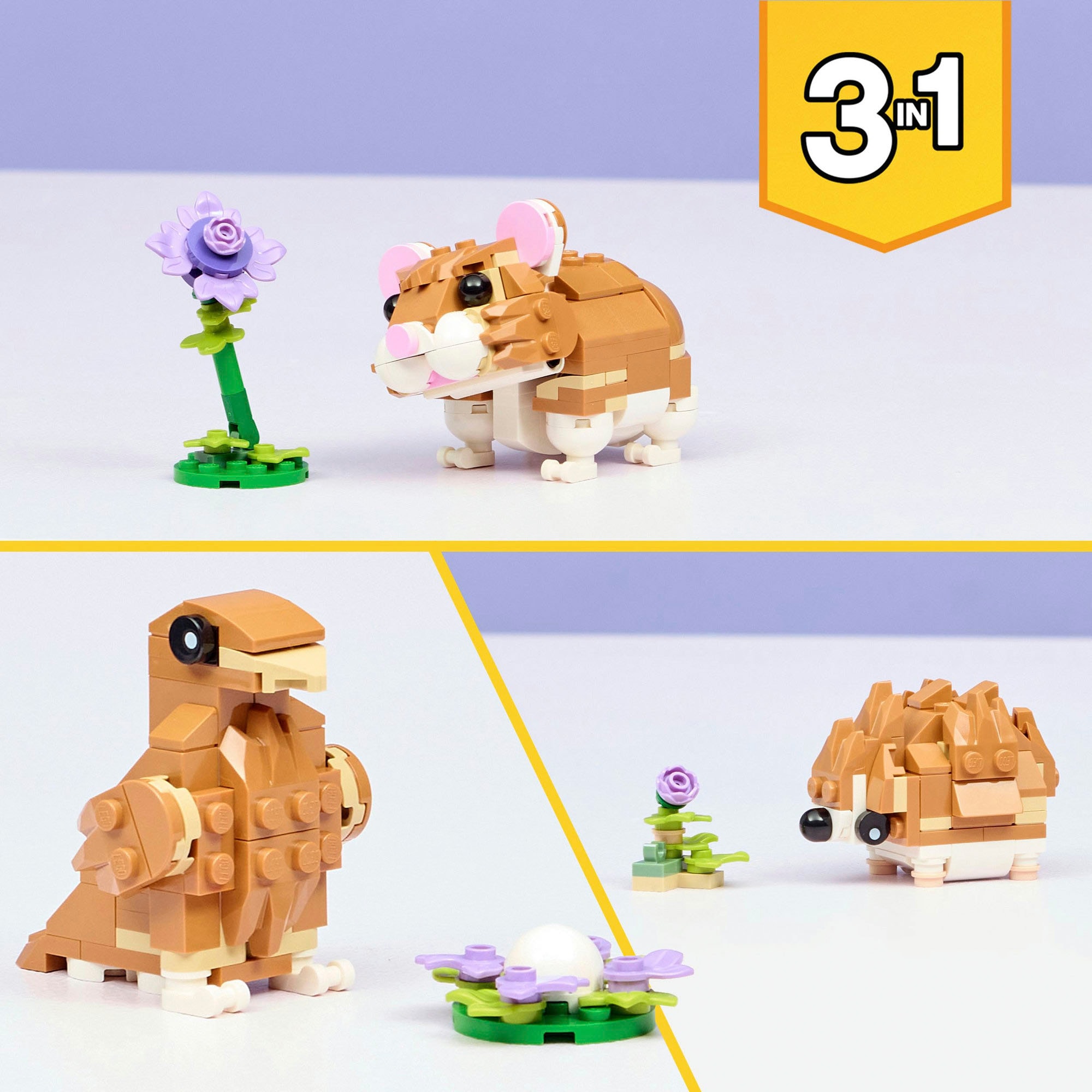 LEGO® Pions de construction »Niedlicher Hamster mit Blume (31376), LEGO Creator« Made in Europe