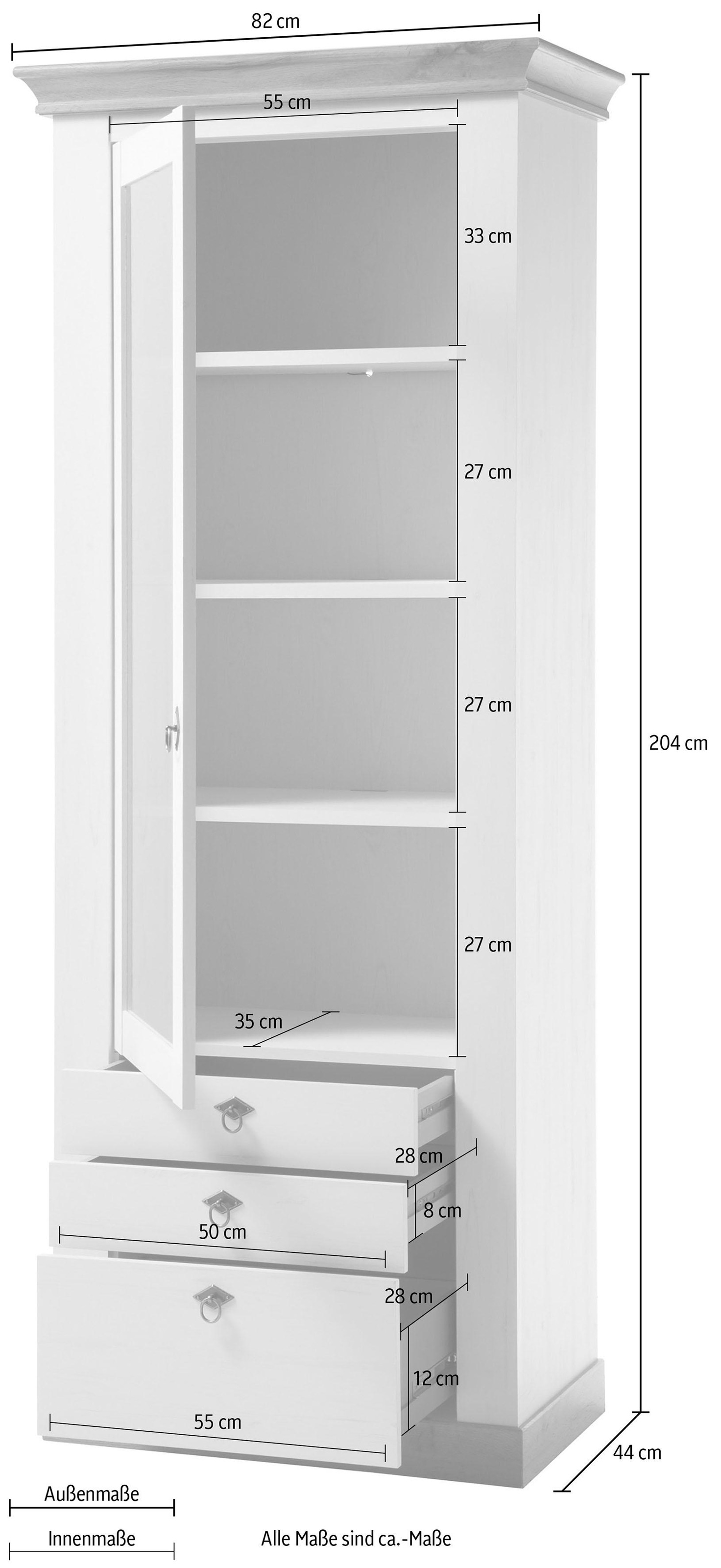 Home affaire Vitrines »Cremona« Höhe 204 cm