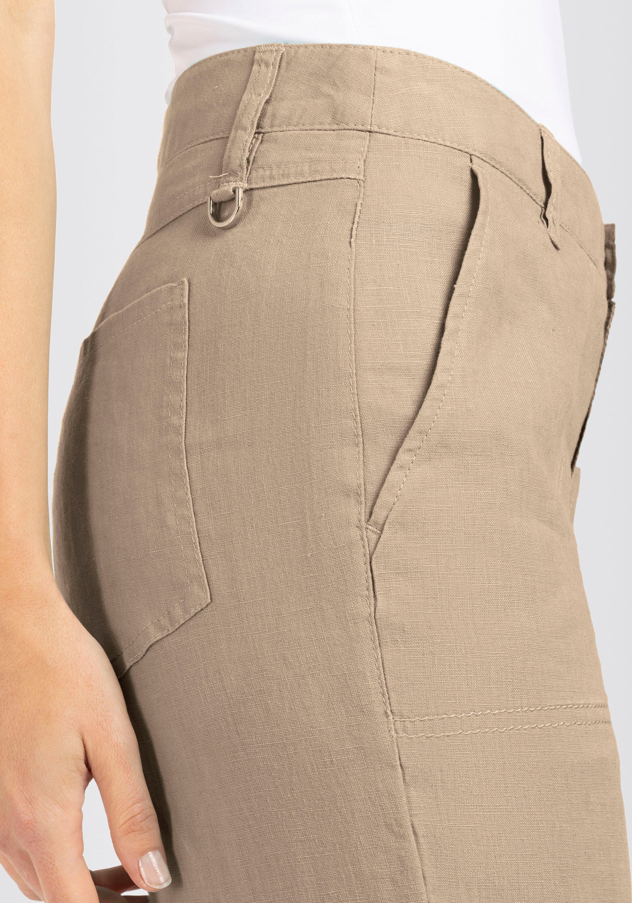 MAC Leinenhose »NORA cropped«  Sommerhose temperaturausgleichend und angenehm auf der Haut