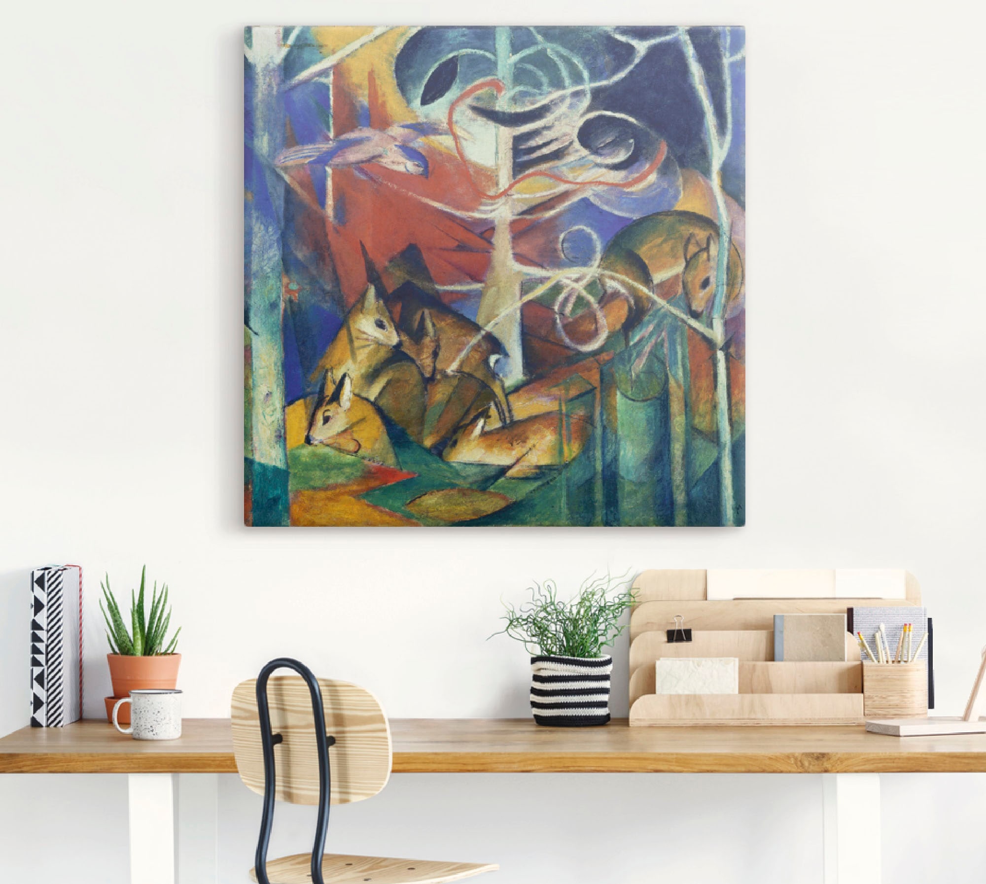 Artland Leinwandbild »Rehe im Walde I. 1913« Wildtiere 1 Stk. tlg. auf Holzrahmen gespannt