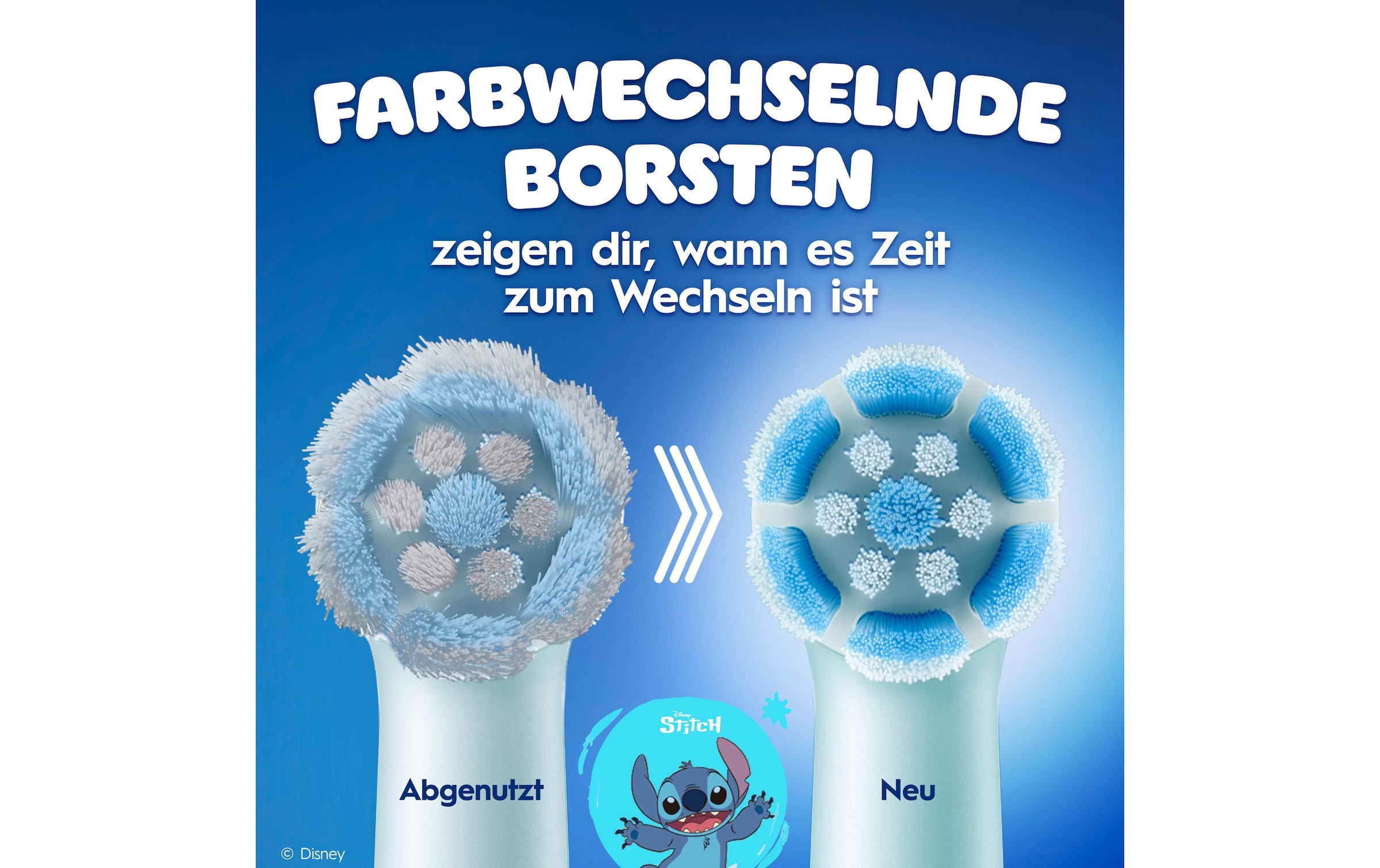 Oral-B Aufsteckbürsten »iO Kids 6+ Disney Stitch« Sanft zu wackeligen Zähnen & Zahnfleisch, ab 6 Jahren