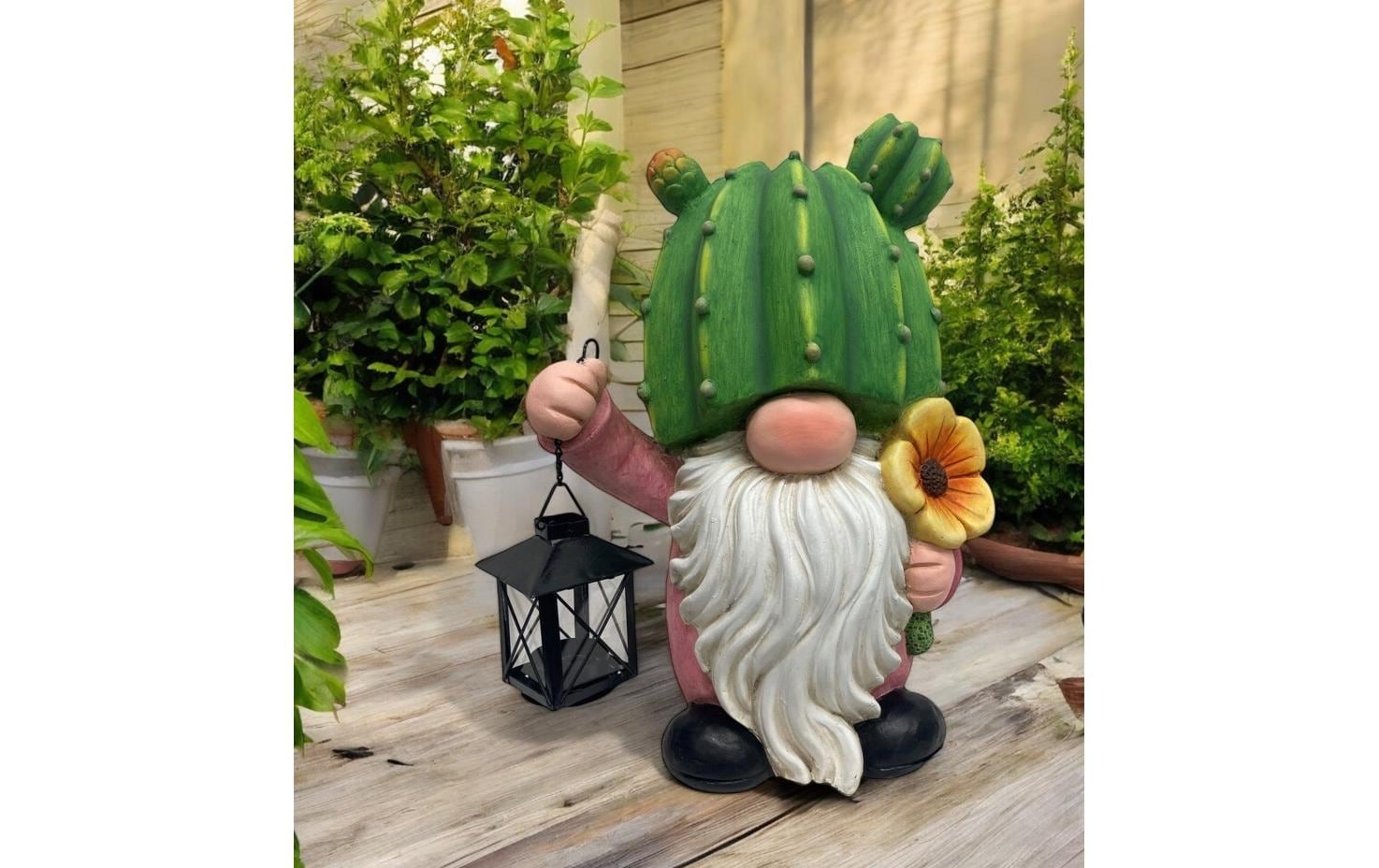   Figure de jardin »Dameco Gartenwichtel Kaktus mit Laterne 21 x28 x39.5 cm«