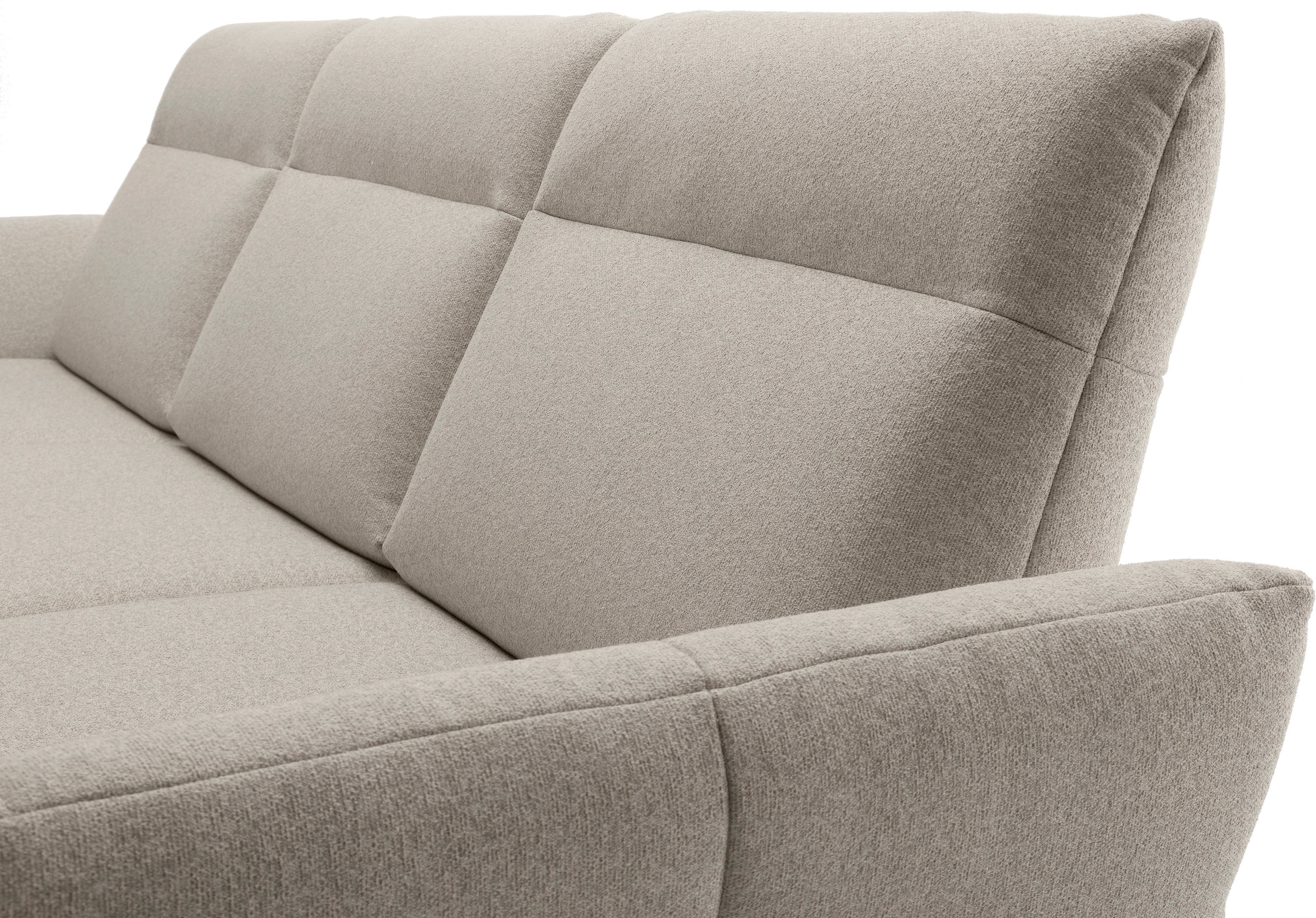 Creation BY ROLF BENZ Canapé d'angle »CR.460 Design-Sofa der Extraklasse, verstellbare Rückenlehne, L-Form« socle en noyer, pieds d'angle en gris ombre, largeur 318 cm