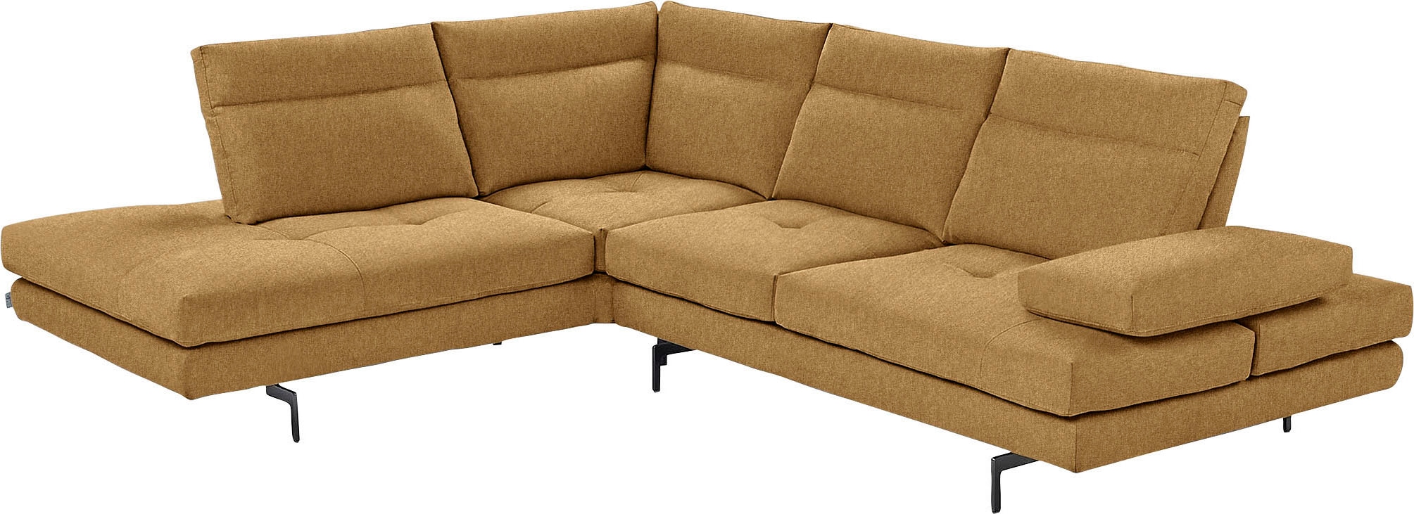 CALIA ITALIA Canapé d'angle »Toby Wing, B/T: 288/232 cm, Designsofa mit sensationellem Sitzkomfort« L-Form, Sitztiefenverstellung, funktionale Ecke, Füsse in schwarz matt