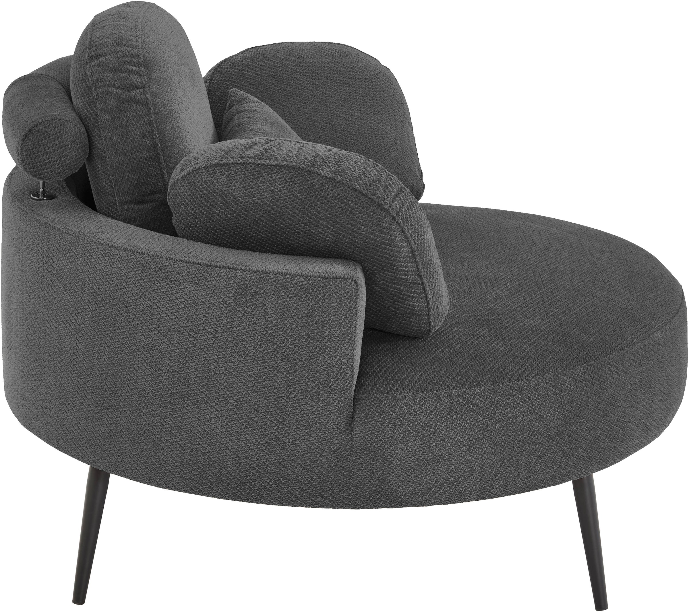 GOODproduct Canapé 2 places »Riko Sessel, B: 110 cm, Sitzhöhe: 44 cm« fauteuil XXL, avec pouf de rangement, dossier & 4 coussins décoratifs