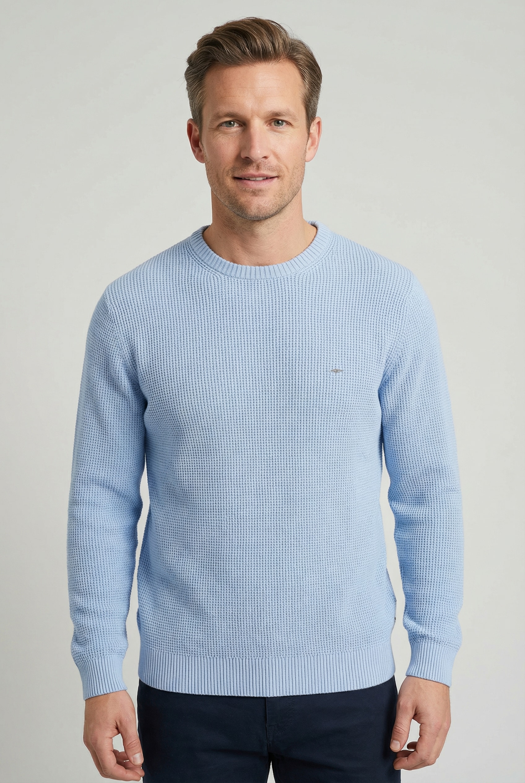 FYNCH-HATTON Strickpullover aus Baumwolle, normale Passform, hüftbedeckende Länge