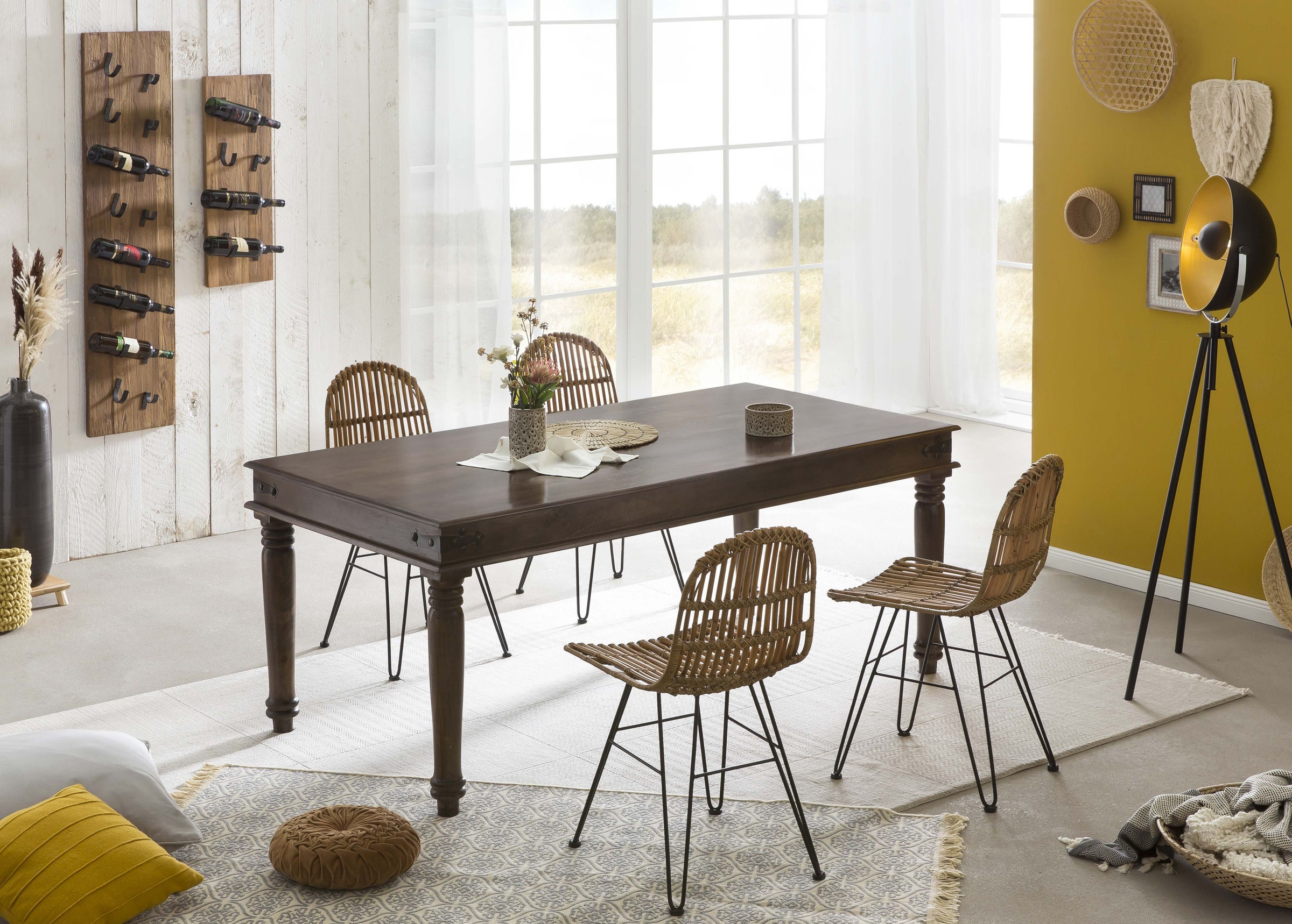 SIT Chaise en rotin () motif chevrons dans le dos