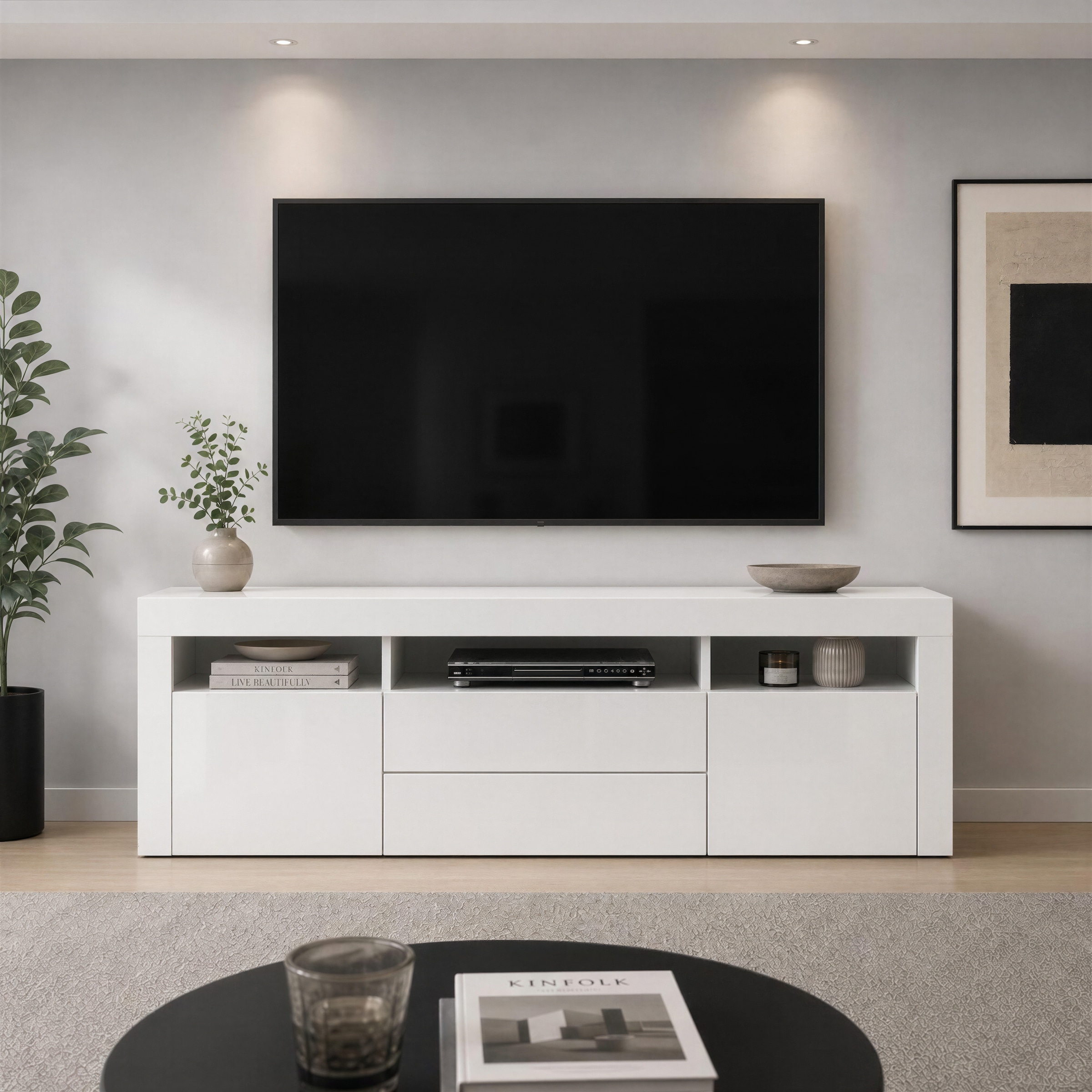 borchardt Möbel Table basse »Santa Fé, TV-Schrank 166 cm breit« Push-to-open-Funktion, 2 Türen, 2 Schubkästen und 3 offene Fächer
