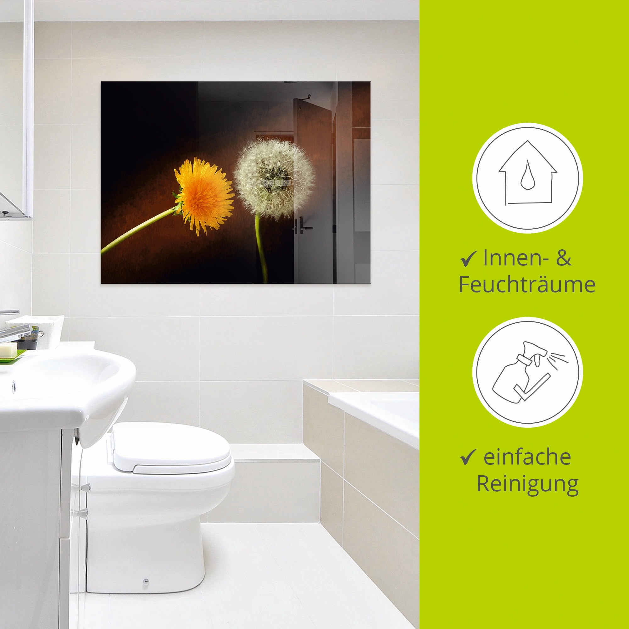 Artland Tableau en verre »Pusteblume Löwenzahn« 1 cuis tlg. in verschiedenen Grössen